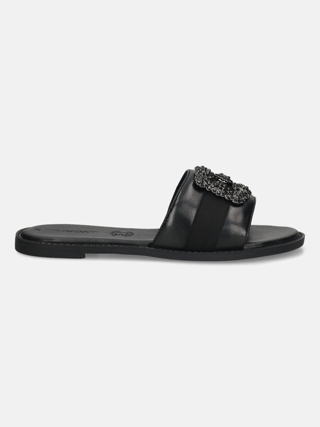 TT.BAGATT Goldy Black Premium Leather Flat Sandals