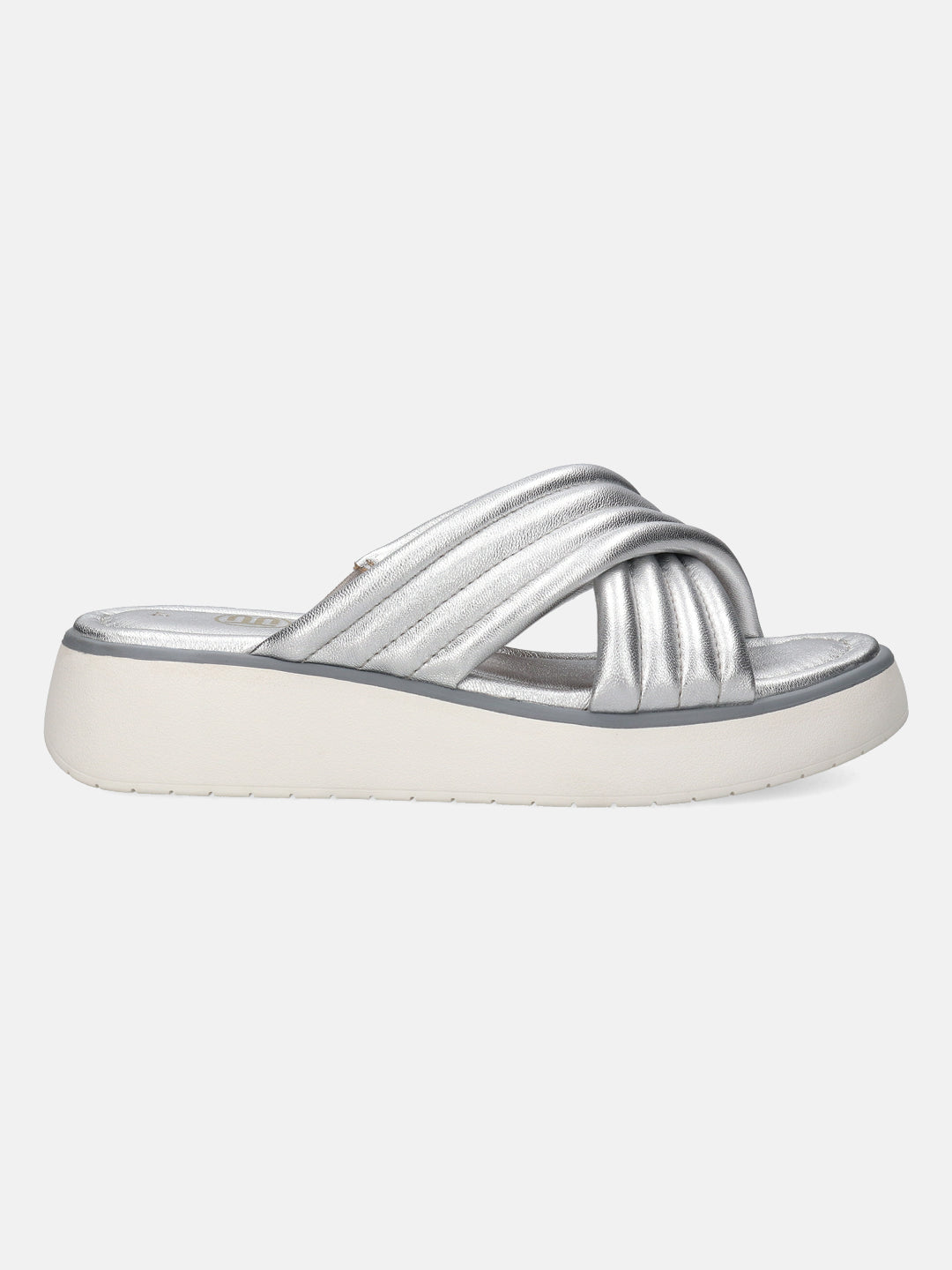 BAGATT Kya Silver Premium Leather Flatform sandals