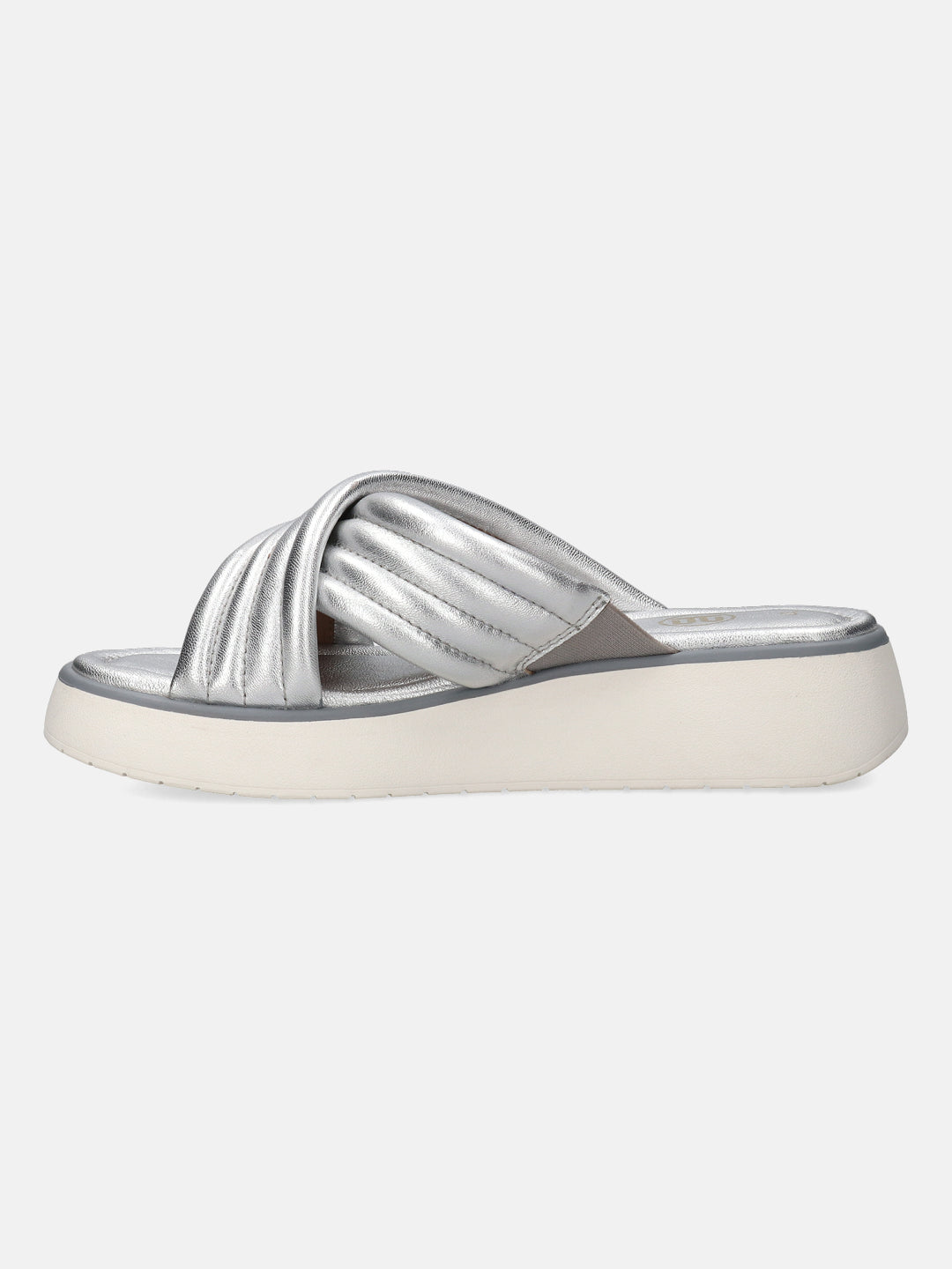 BAGATT Kya Silver Premium Leather Flatform sandals