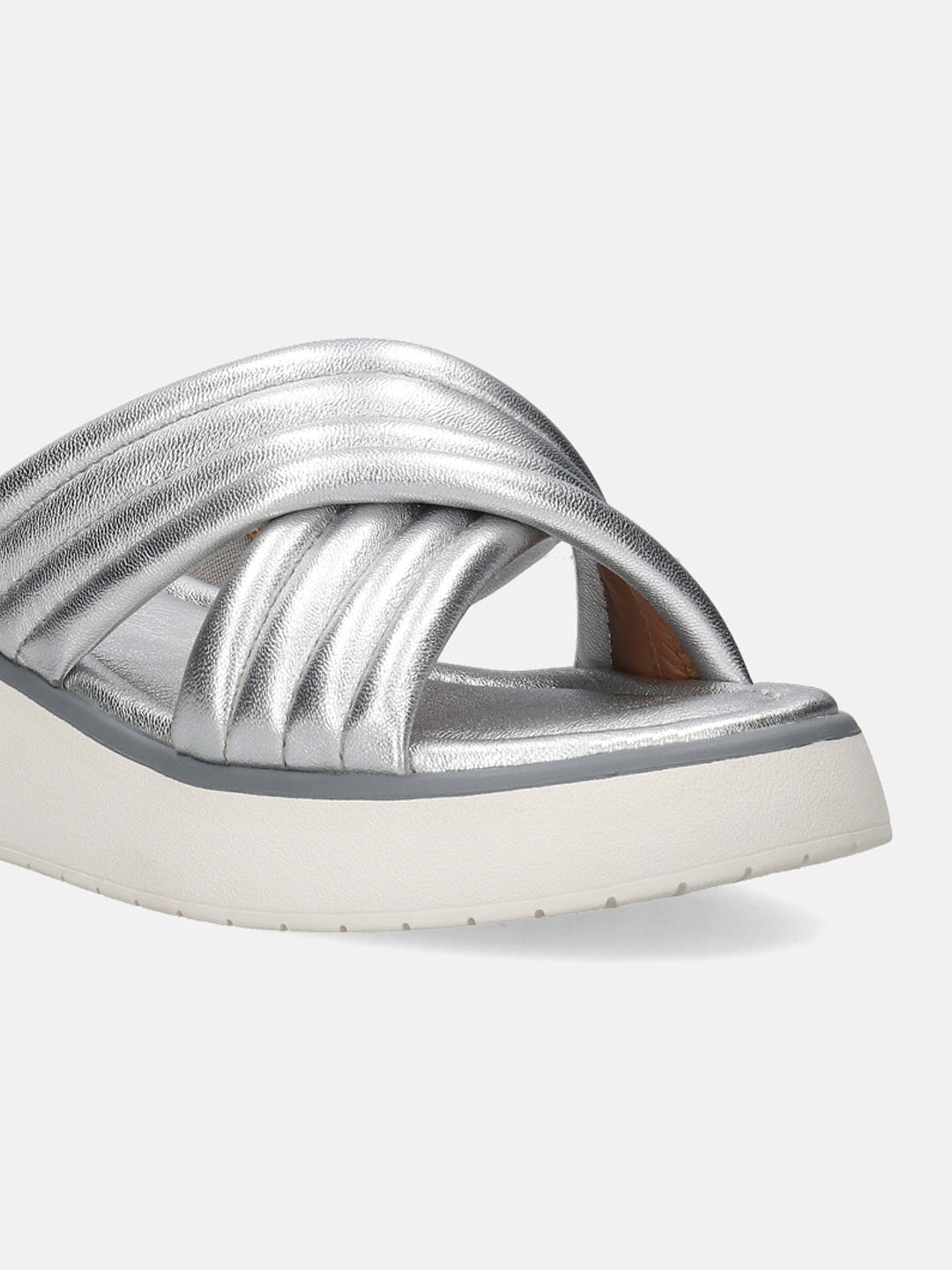 BAGATT Kya Silver Premium Leather Flatform sandals