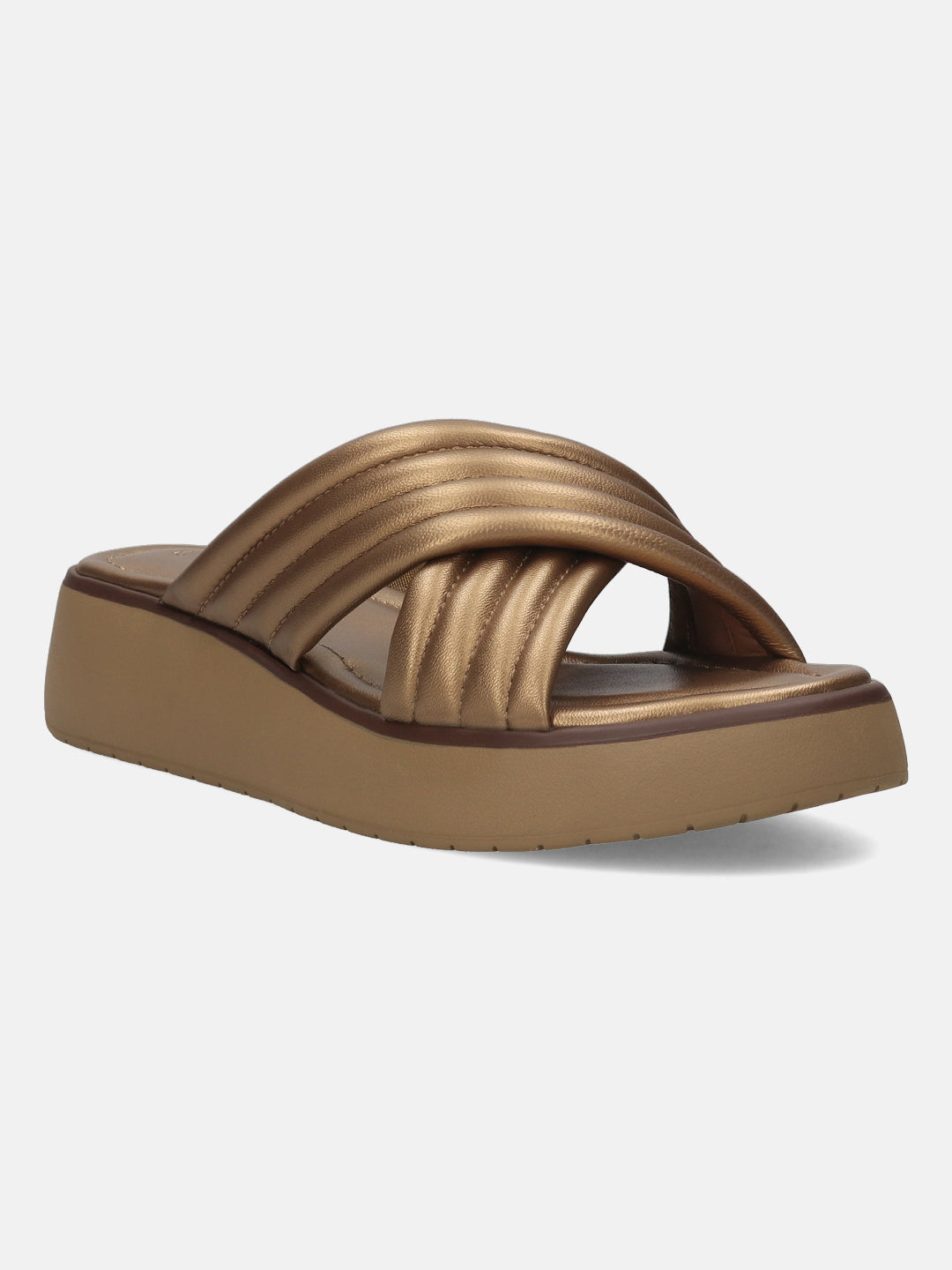 BAGATT Kya Metallics Premium Leather Flatform sandals