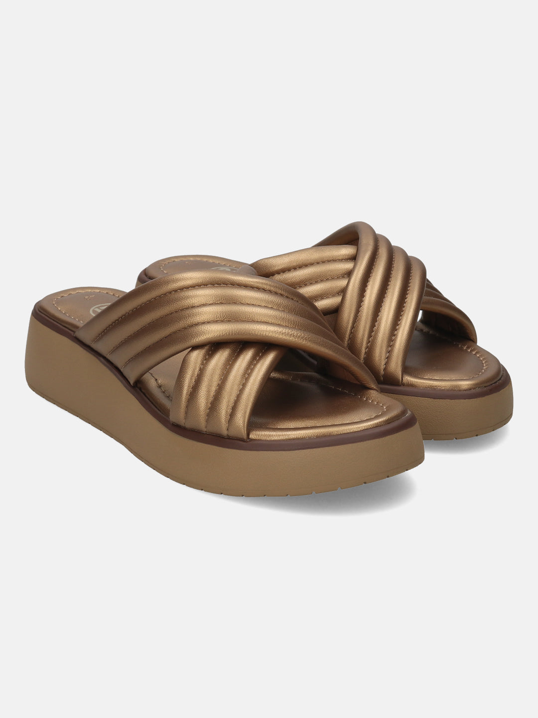 BAGATT Premium Leather Metallics Criss cross Sandals