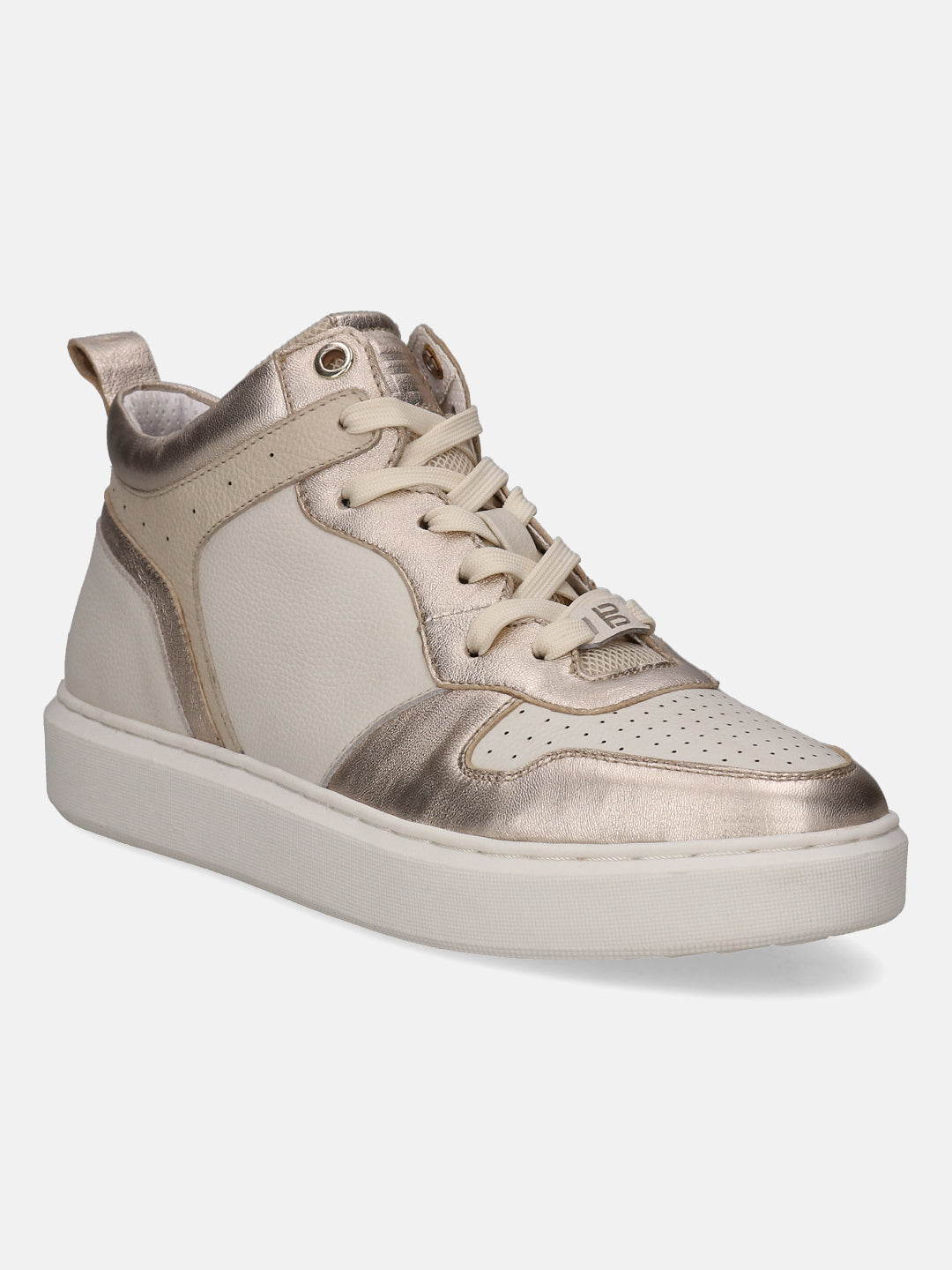 BAGATT Gina Gold Premium Leather High Top Sneakers