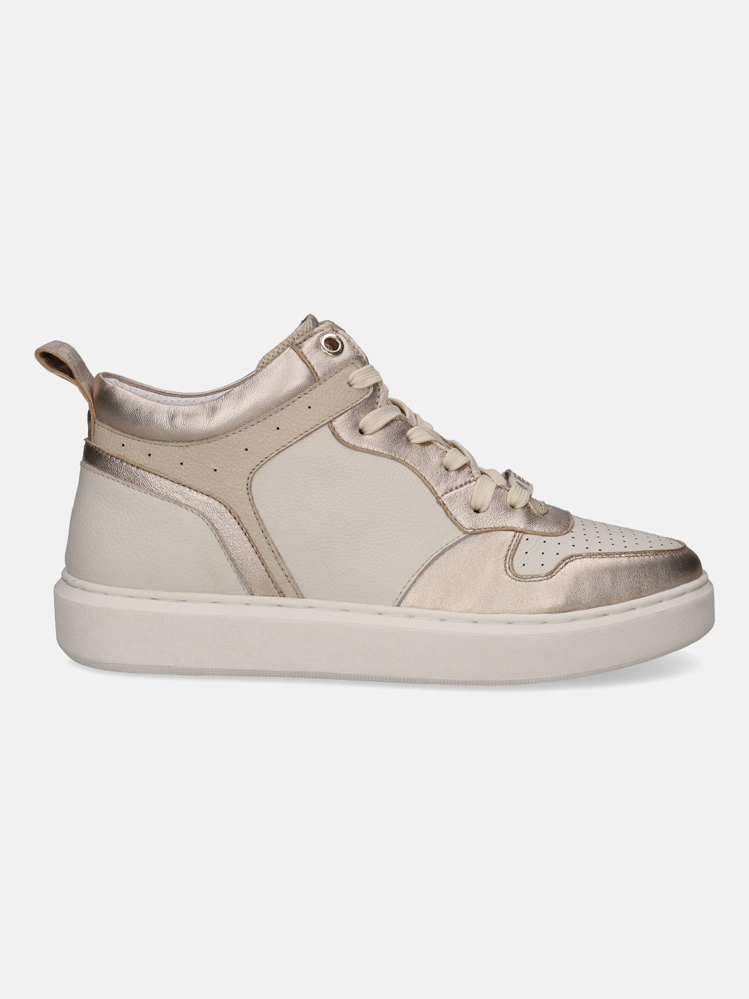 BAGATT Gina Gold Premium Leather High Top Sneakers