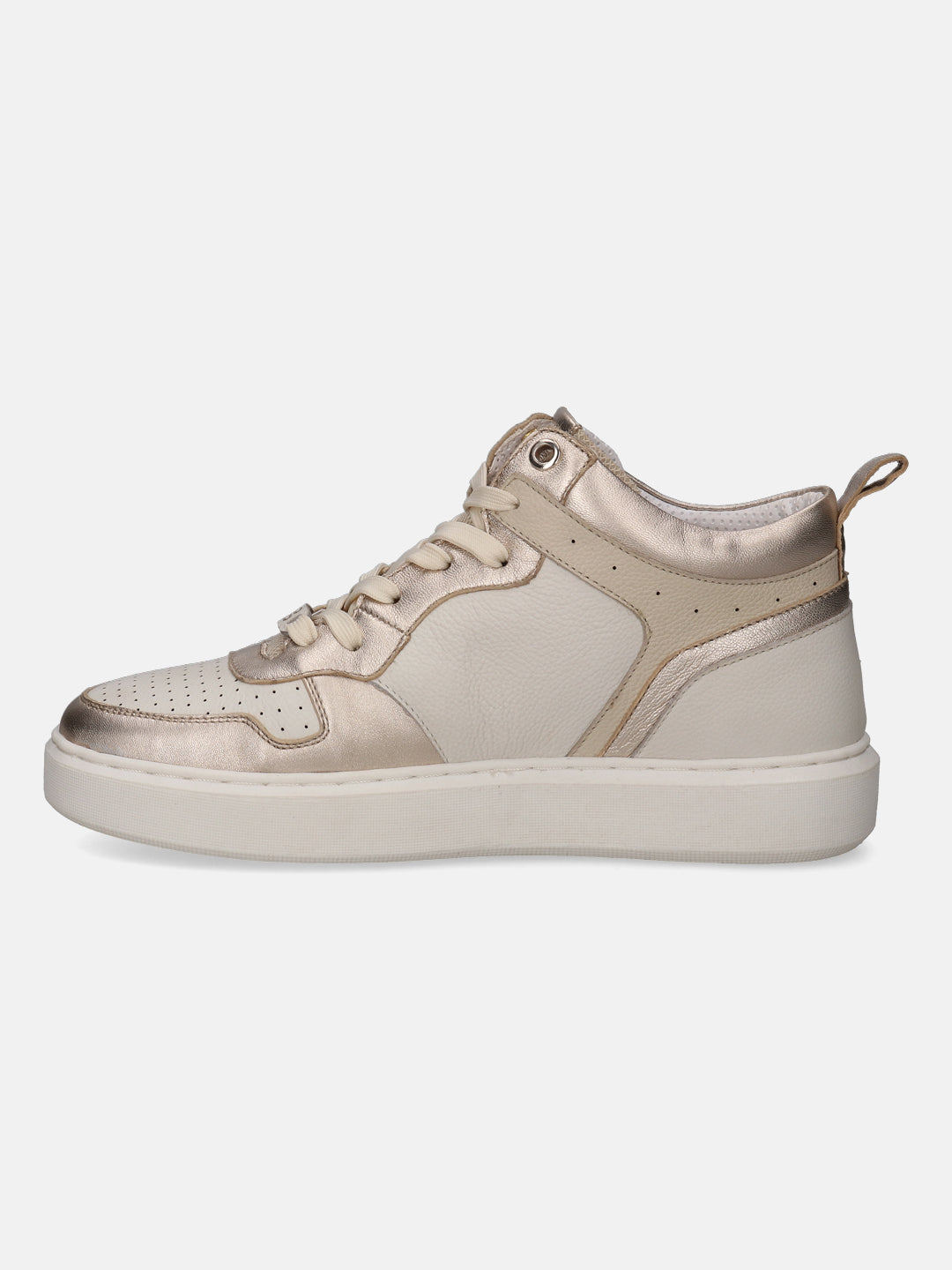 BAGATT Gina Gold Premium Leather High Top Sneakers