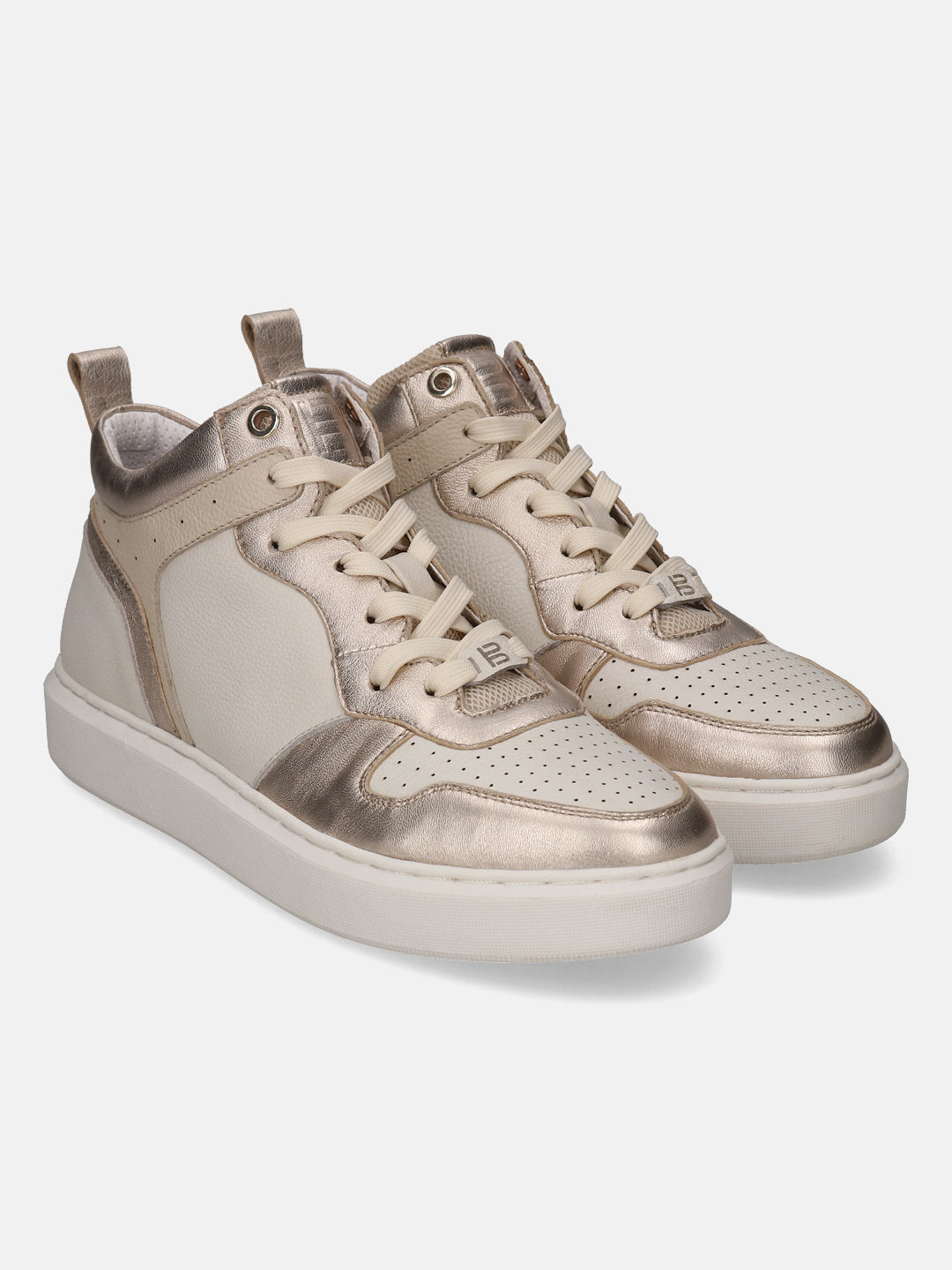 BAGATT Gina Gold Premium Leather High Top Sneakers