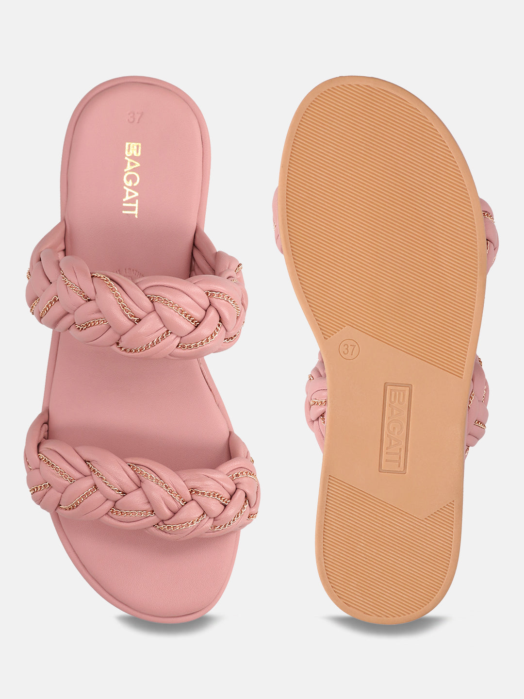 BAGATT  Ravenna Rose Premium Leather Flatform Sandals