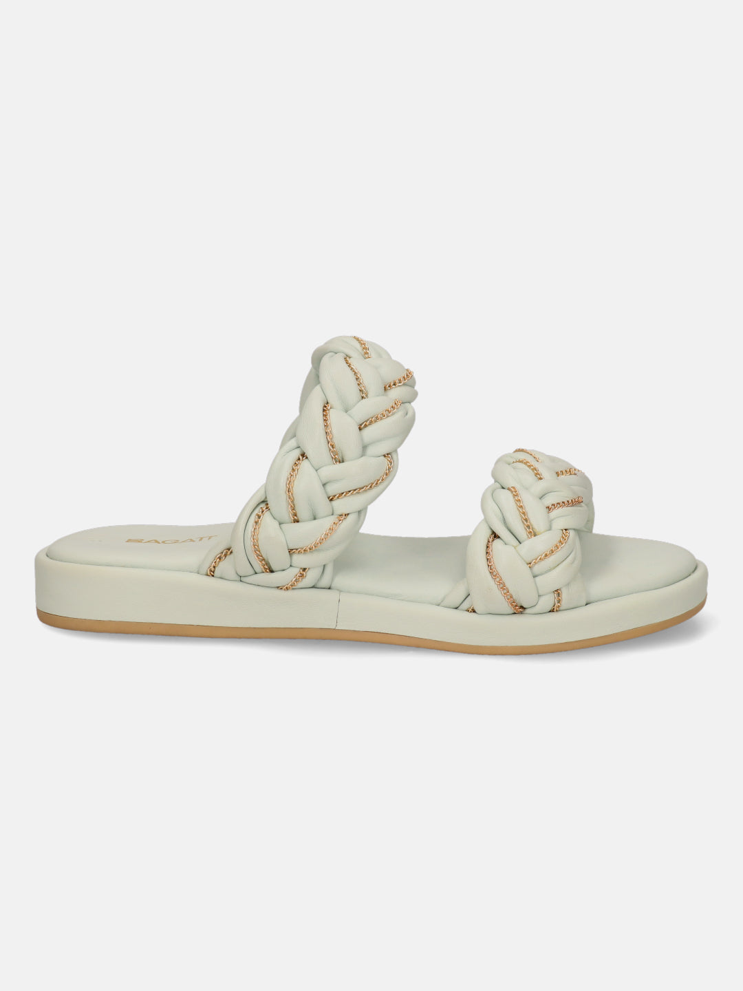 BAGATT Ravenna Light Blue Premium Leather Flatform Sandals