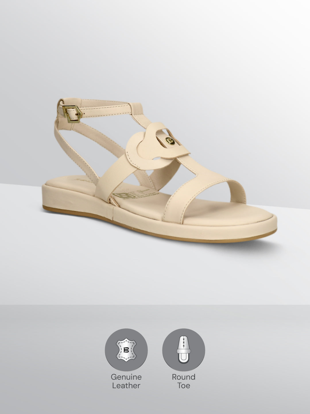 TT.BAGATT Ravenna Beige Premium Leather Ankle Strap