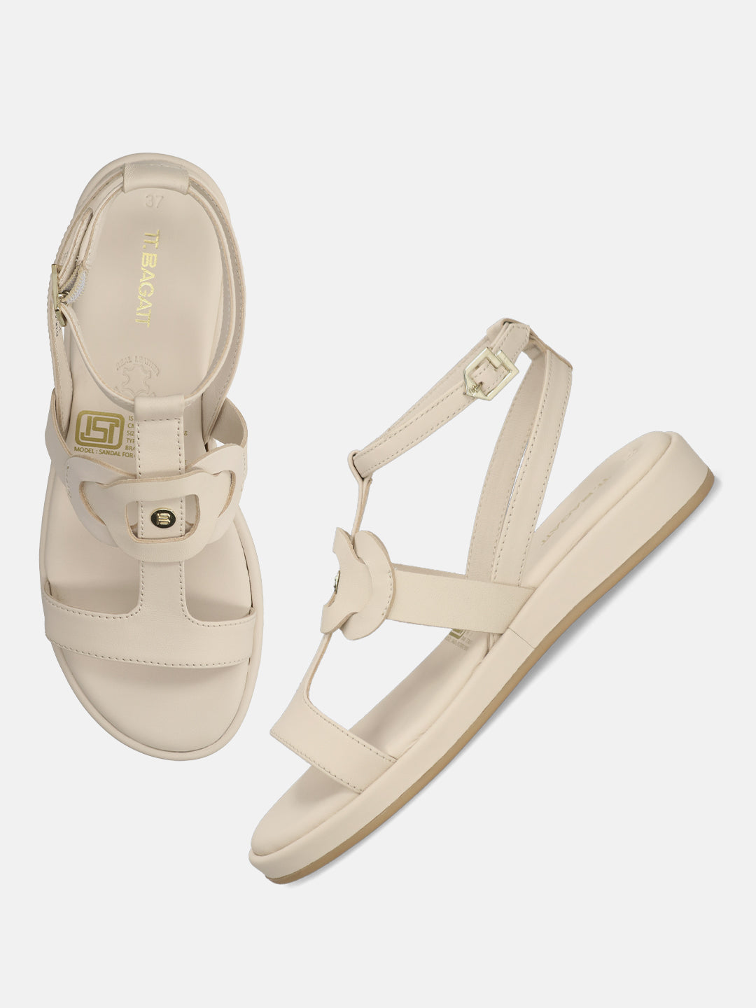 TT.BAGATT Ravenna Beige Premium Leather Ankle Strap