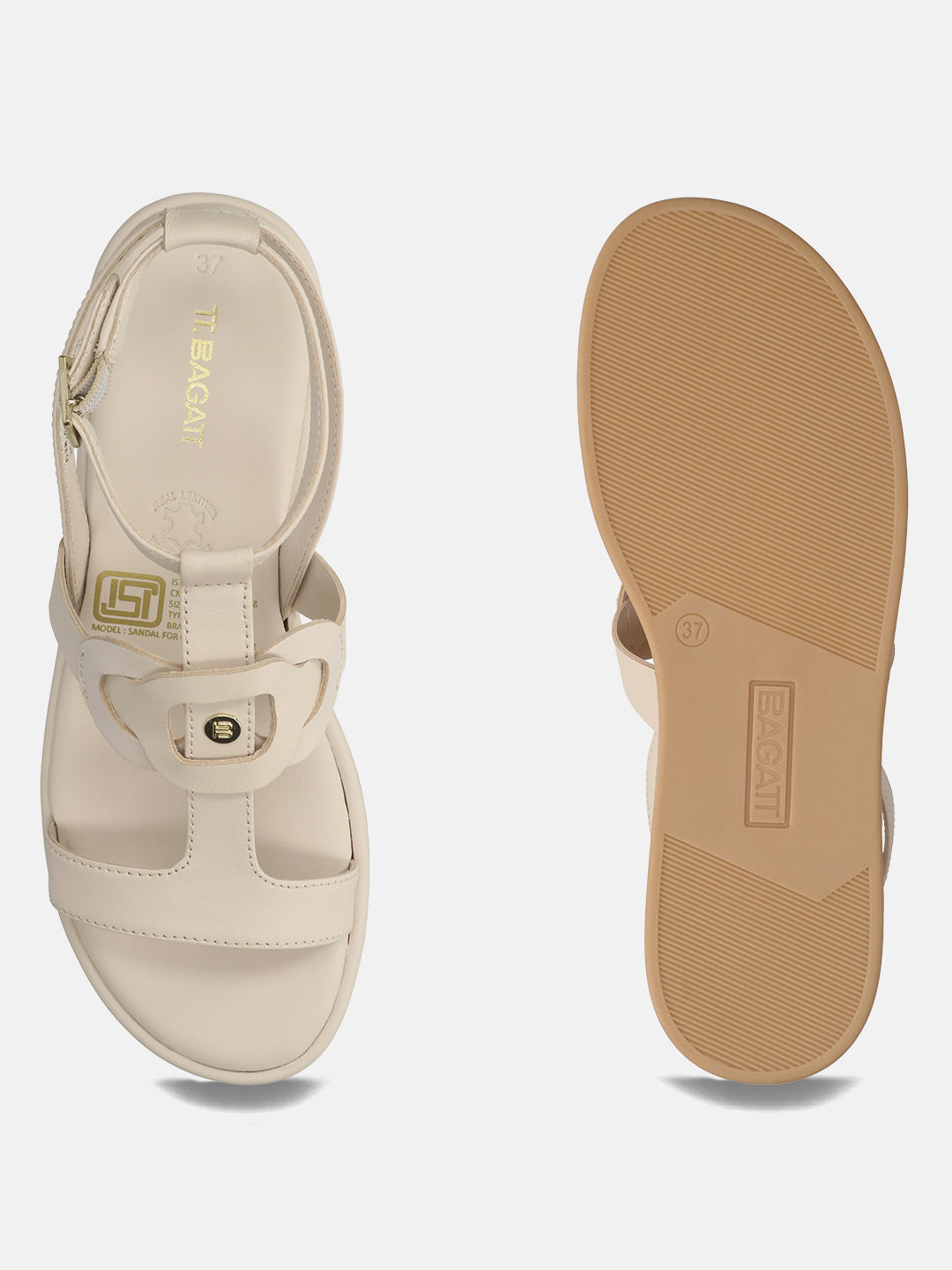 TT.BAGATT Ravenna Beige Premium Leather Ankle Strap