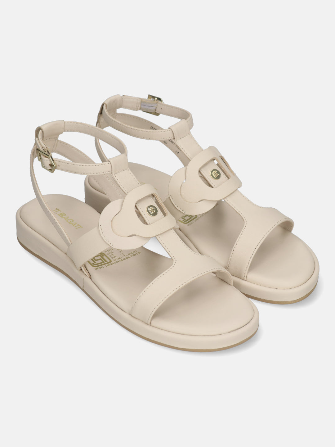 TT.BAGATT Ravenna Beige Premium Leather Ankle Strap