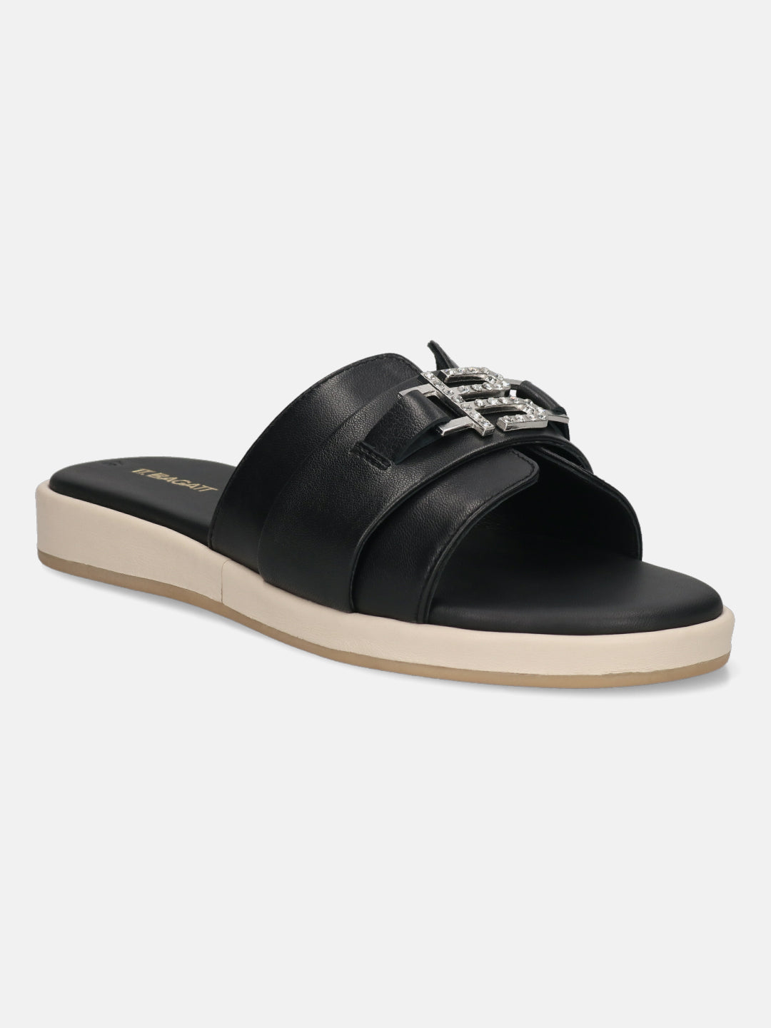 TT.BAGATT Ravenna Black Premium Leather Flatform Sandals