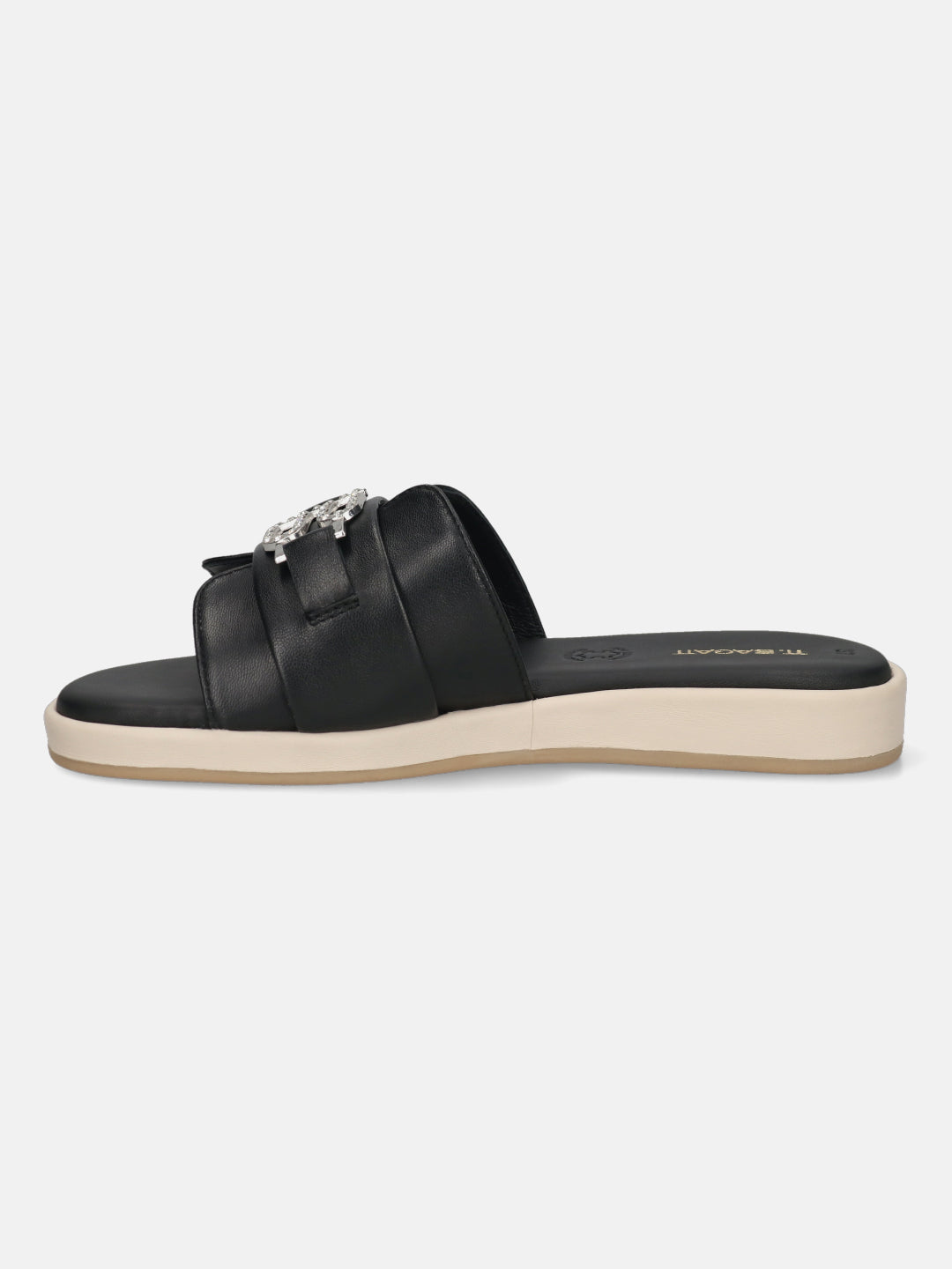 TT.BAGATT Ravenna Black Premium Leather Flatform Sandals
