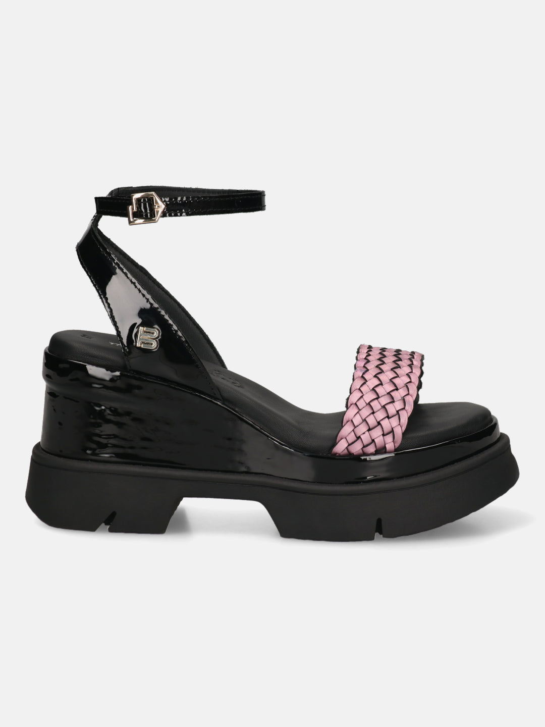 TT.BAGATT Trish Black Premium Leather Ankle Strap Heels