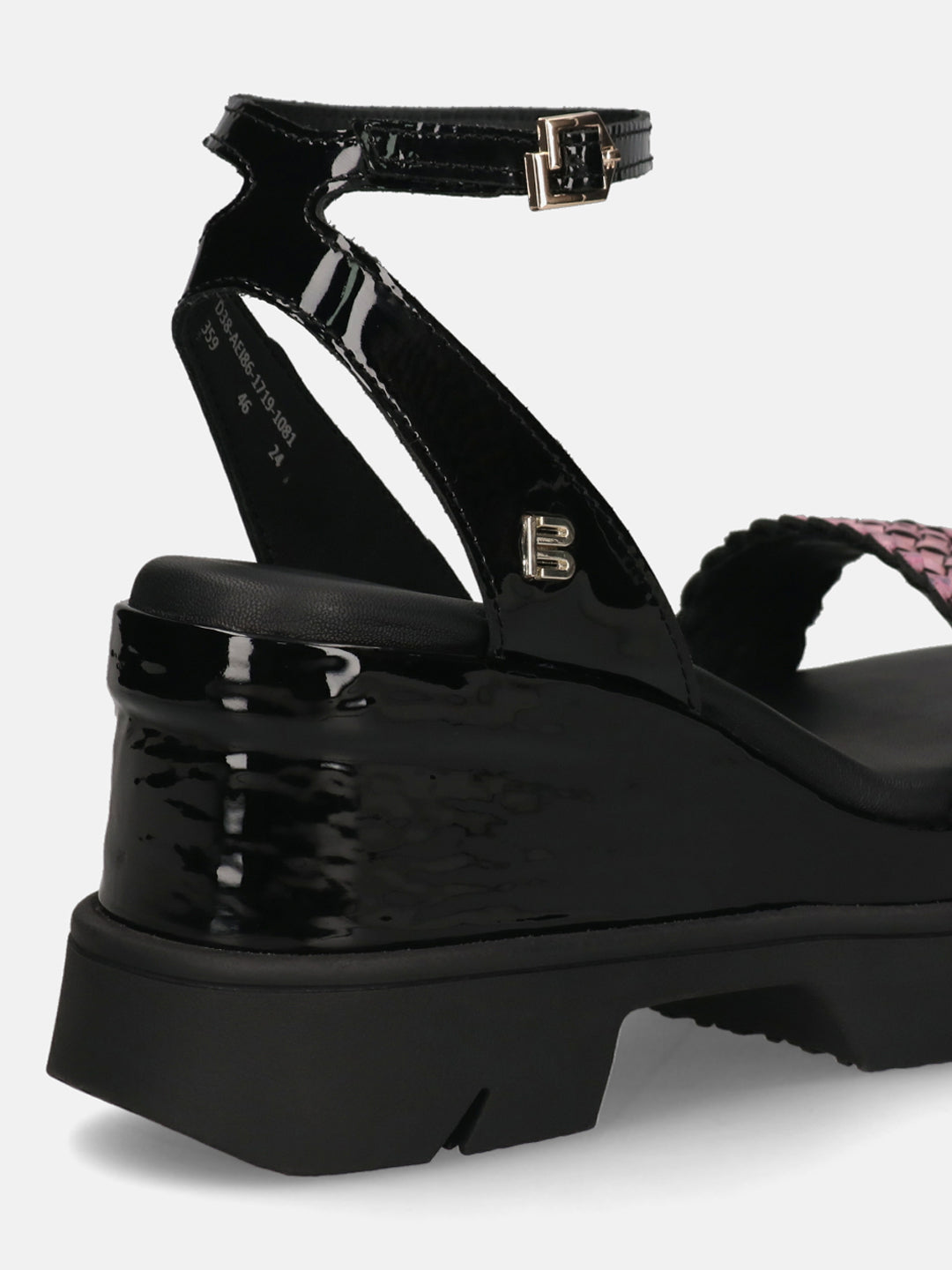TT.BAGATT Trish Black Premium Leather Ankle Strap Heels