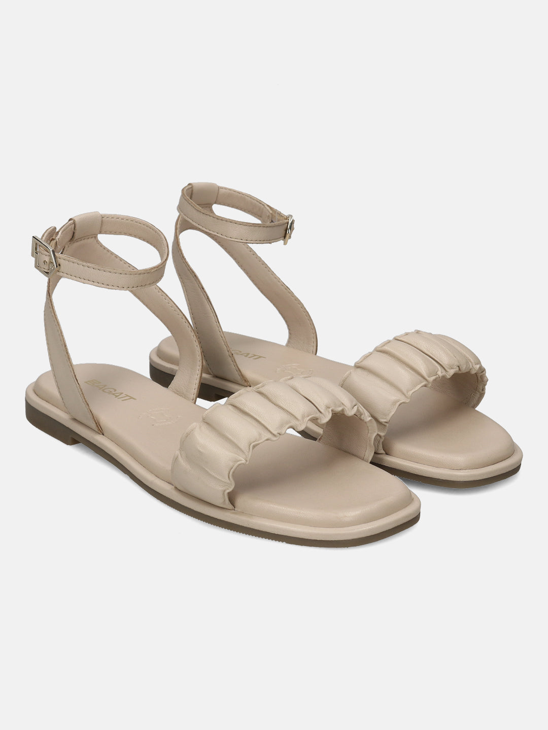 BAGATT Flower Beige Premium Leather Ankle Strap