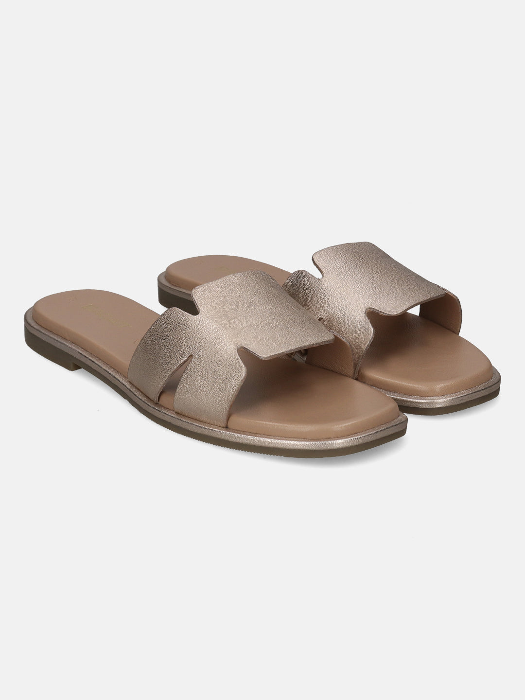 BAGATT Flower Gold Premium Leather Mules