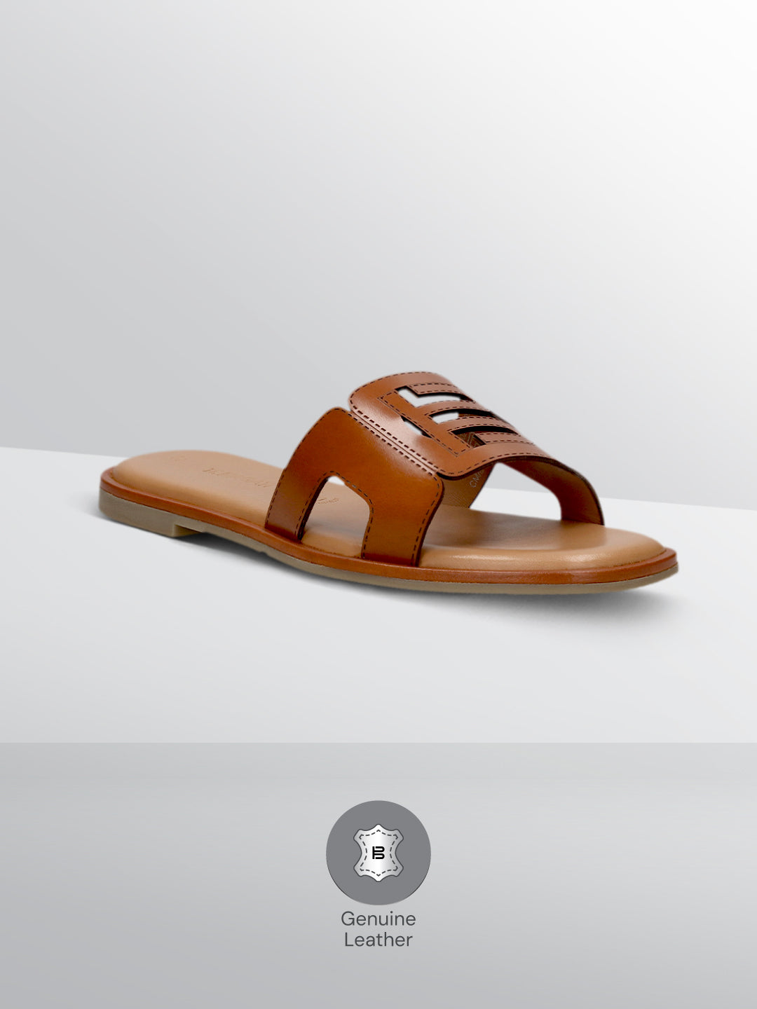 TT.BAGATT Flower Cognac Premium Leather Mules