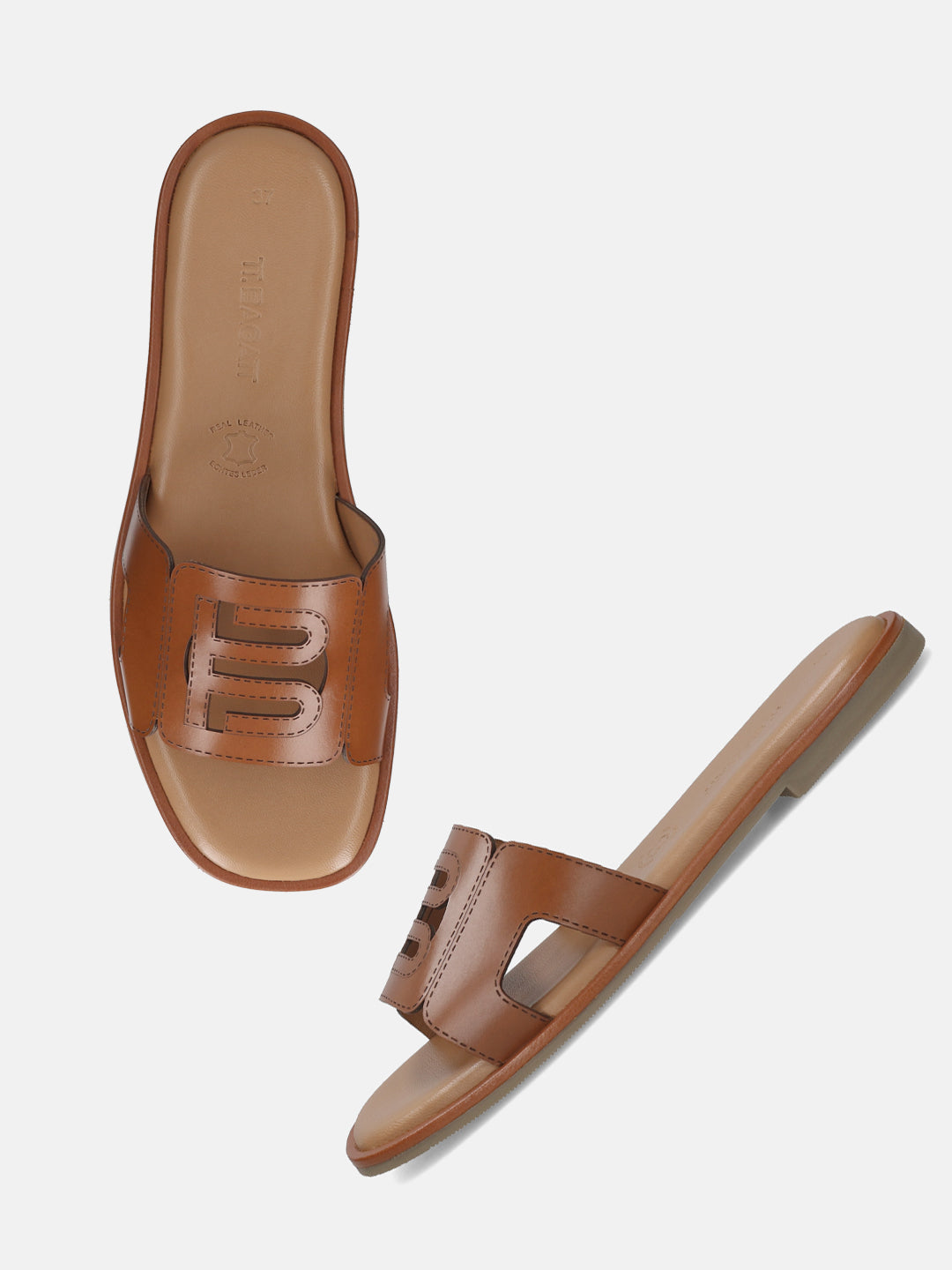 TT.BAGATT Flower Cognac Premium Leather Mules