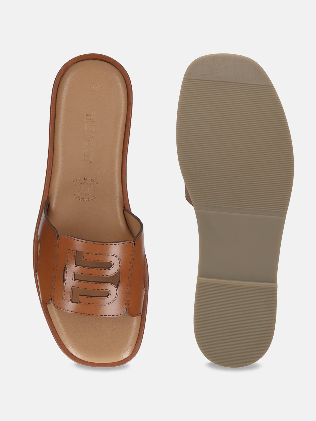 TT.BAGATT Flower Cognac Premium Leather Mules