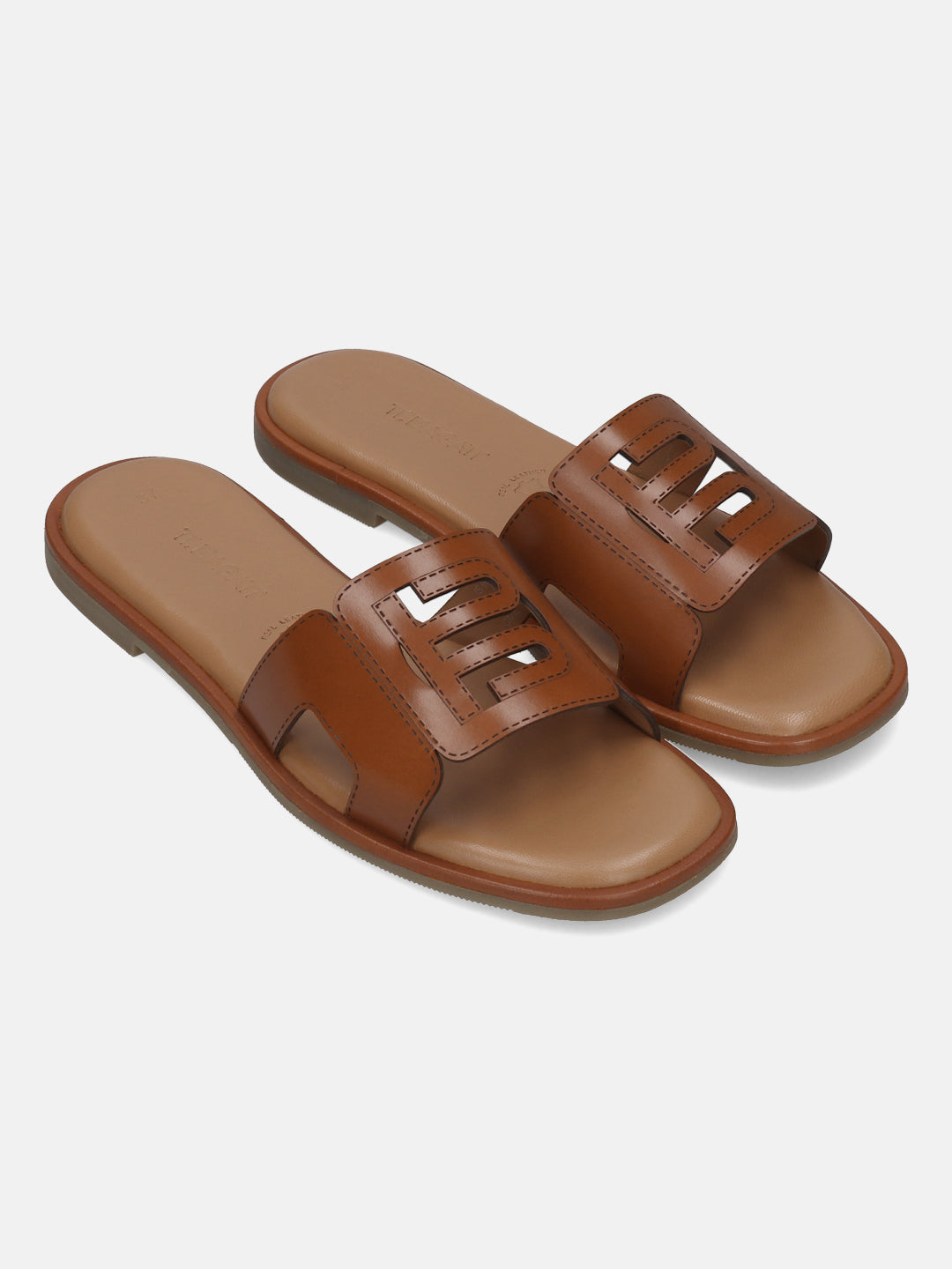 TT.BAGATT Flower Cognac Premium Leather Mules