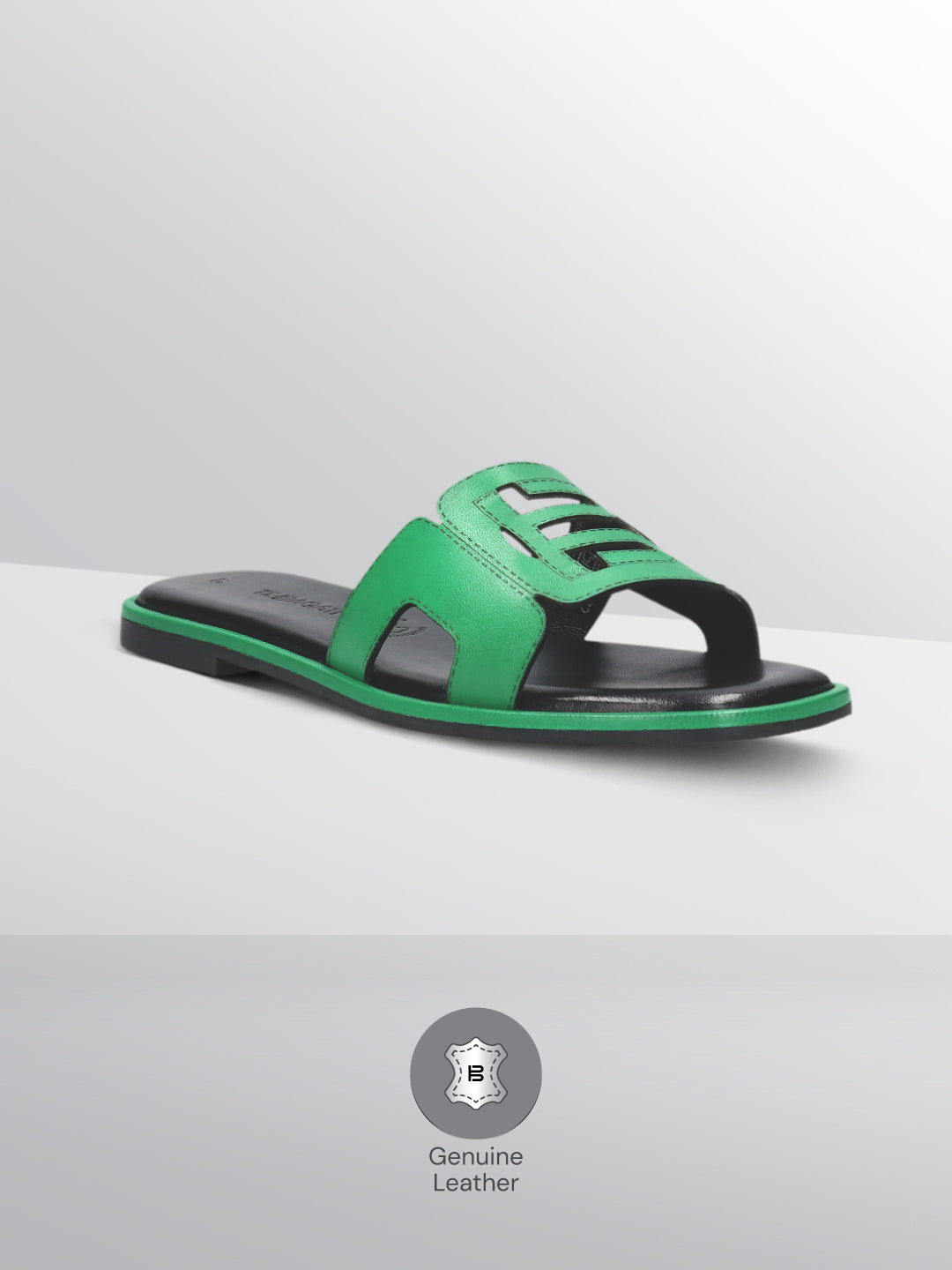 TT.BAGATT Flower Green Premium Leather Mules