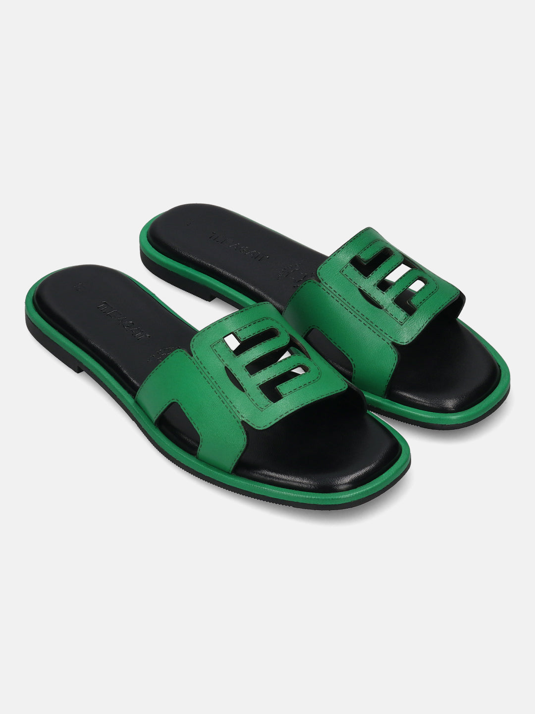 TT.BAGATT Flower Green Premium Leather Mules