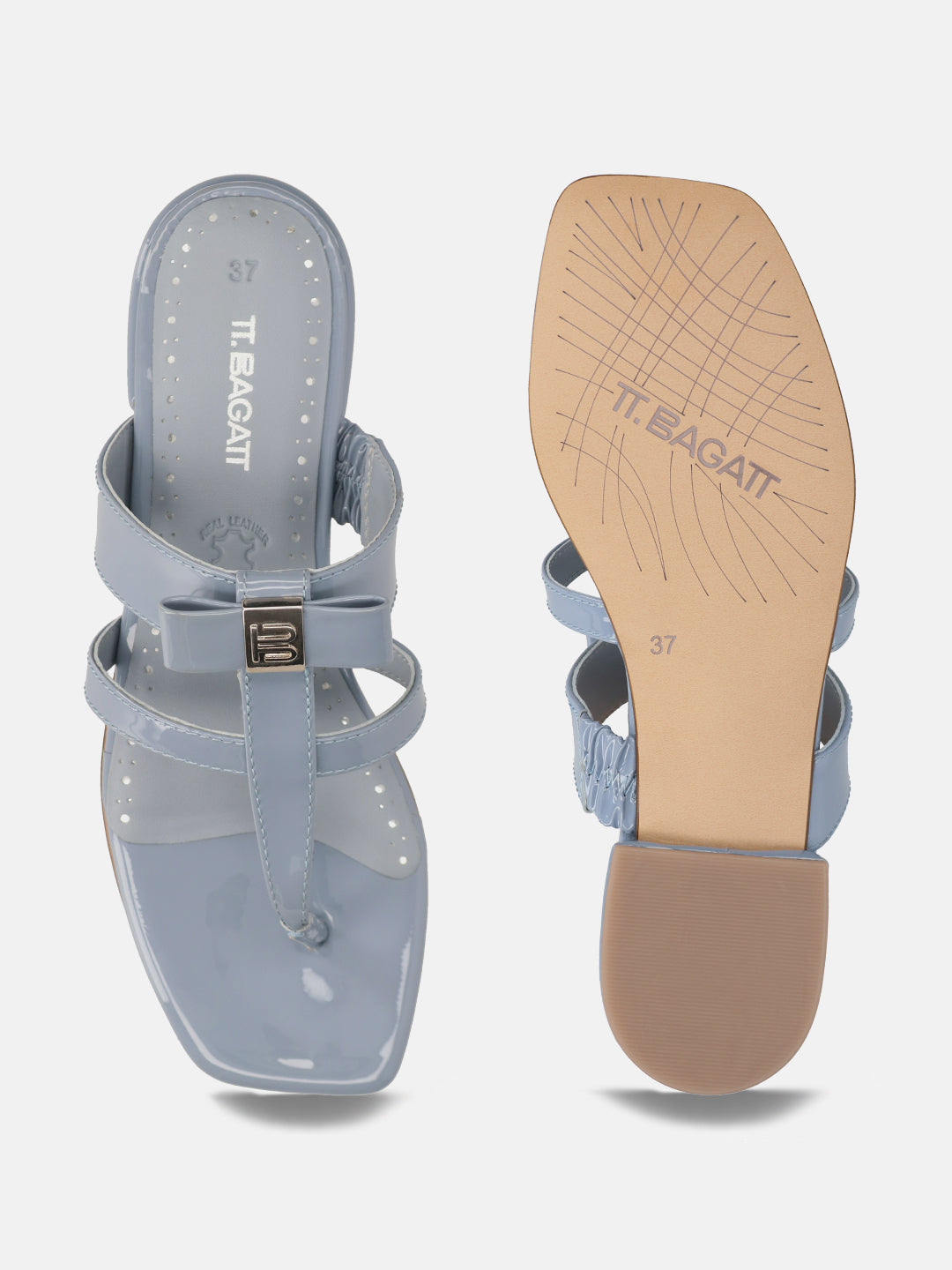 TT.BAGATT Glaze light blue Premium Leather Flat Sandals