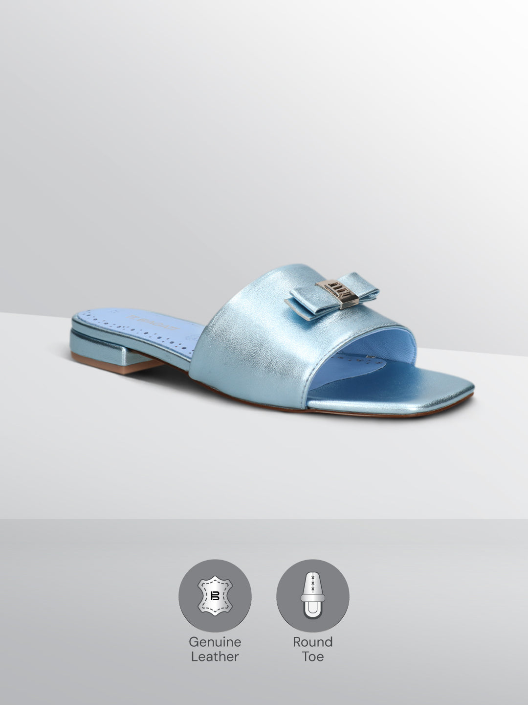 TT.BAGATT Glaze Light Blue Premium Leather Mules