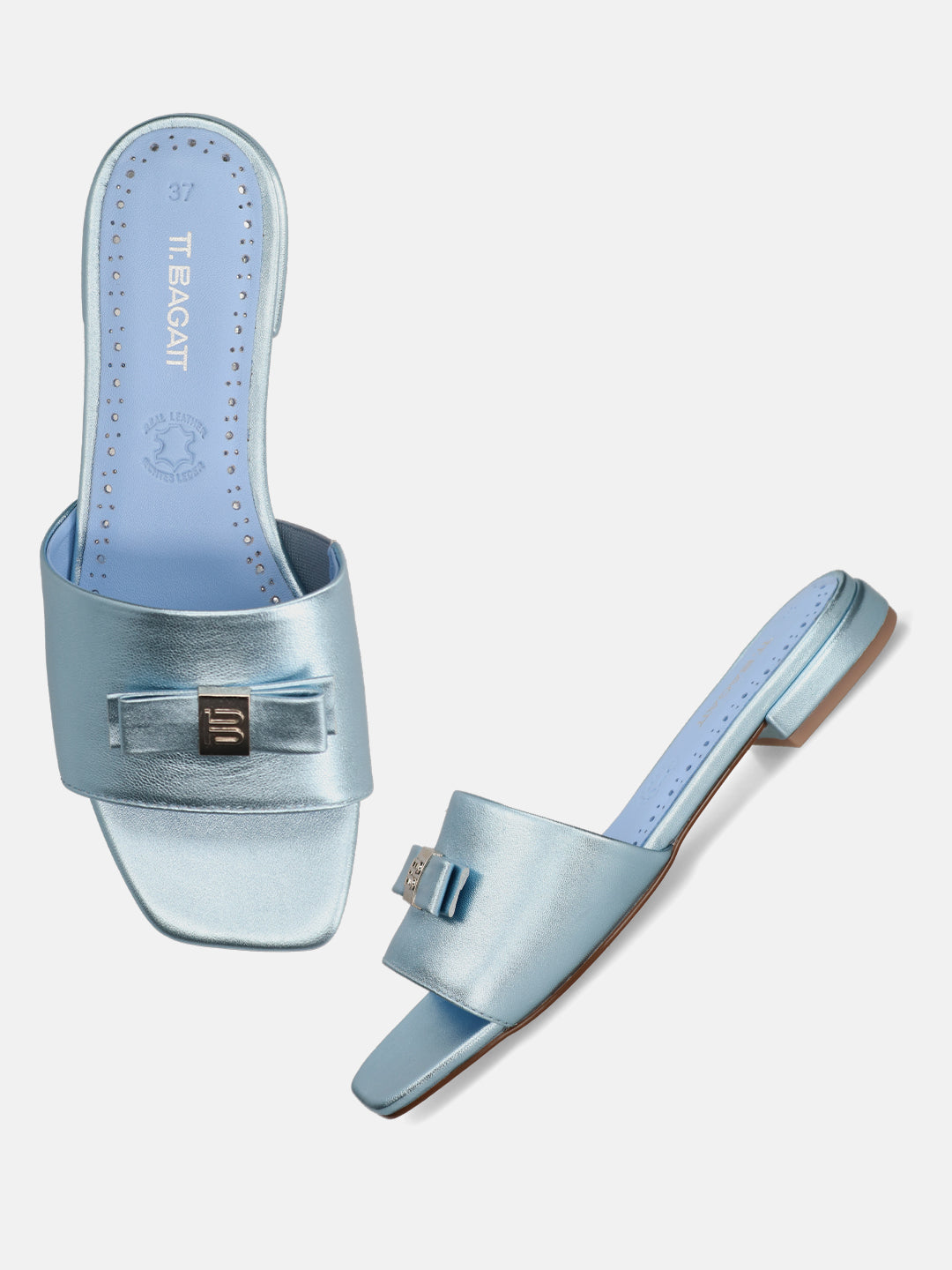 TT.BAGATT Glaze Light Blue Premium Leather Mules