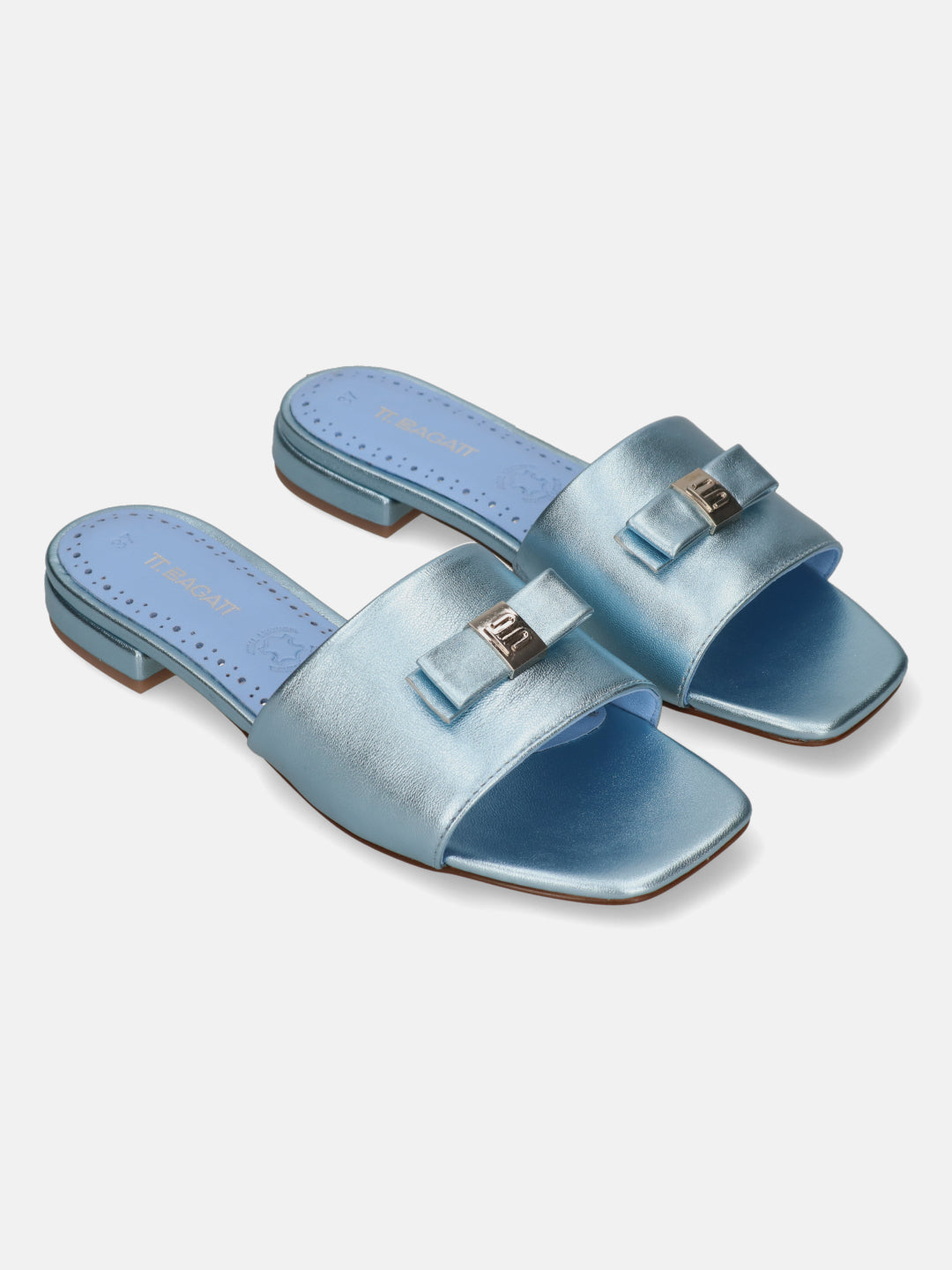 TT.BAGATT Glaze Light Blue Premium Leather Mules