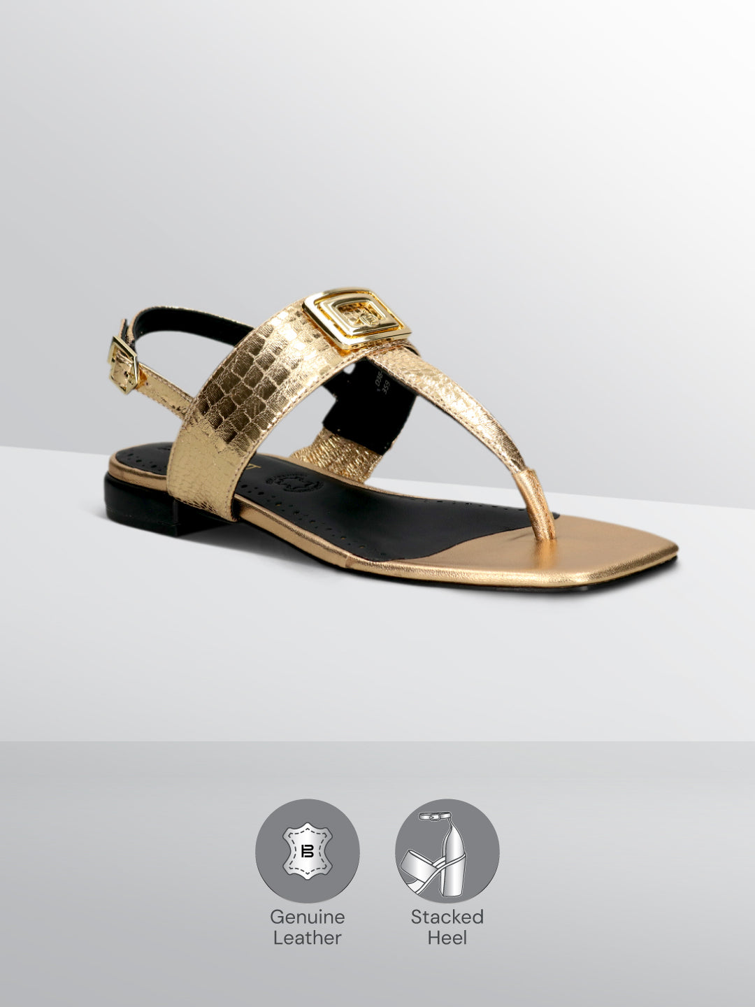 BAGATT Gold Premium Leather Sandals