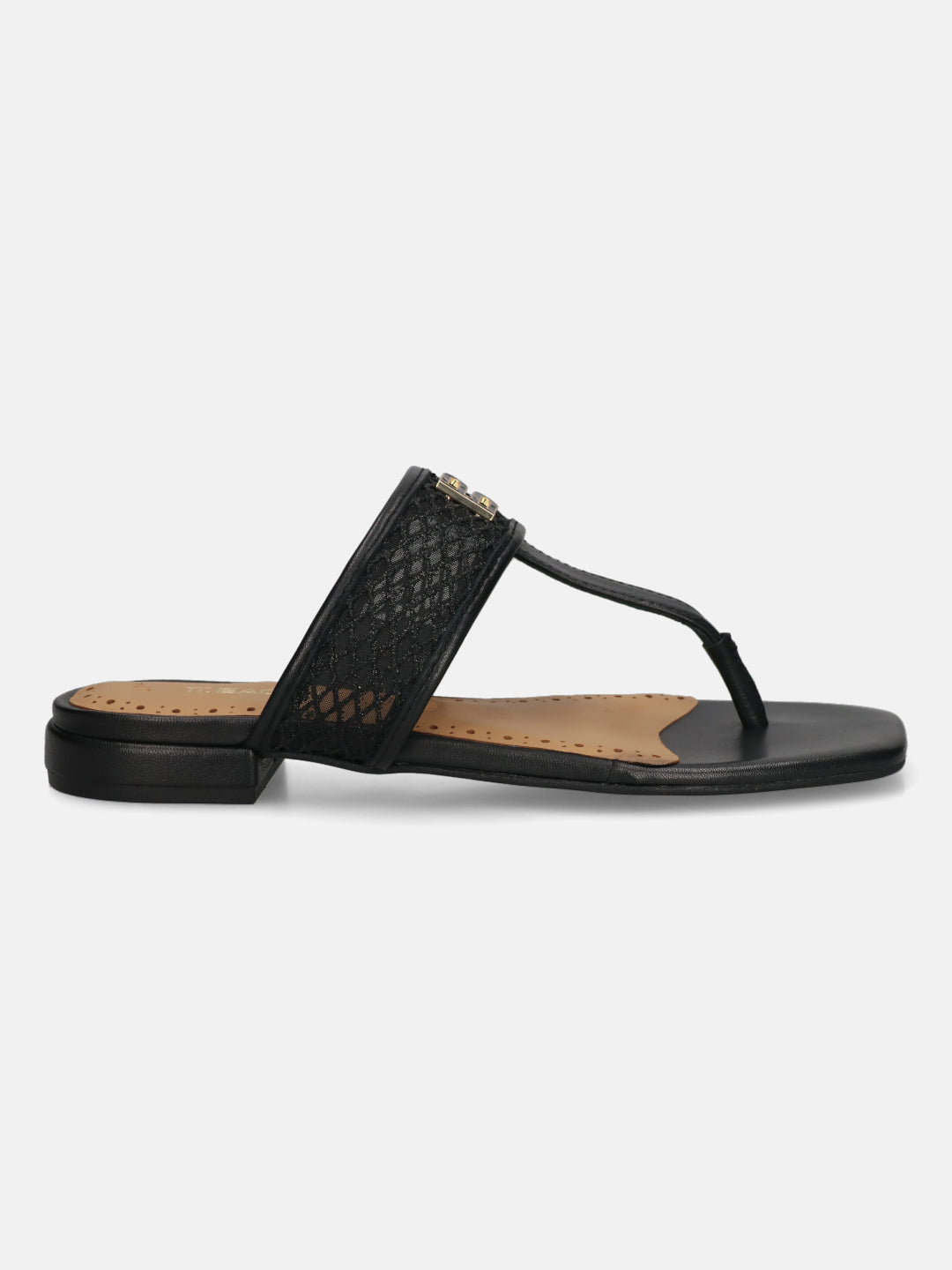 TT.BAGATT Glaze Black Premium Leather Flat Sandals