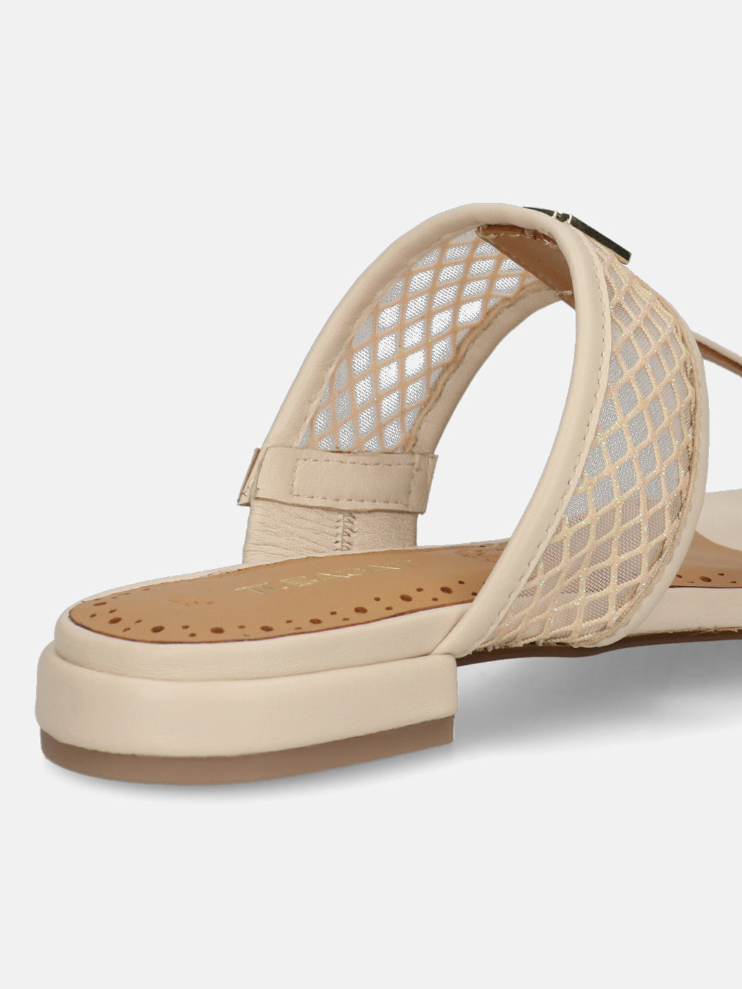 TT.BAGATT Glaze beige Premium Leather Flat Sandals