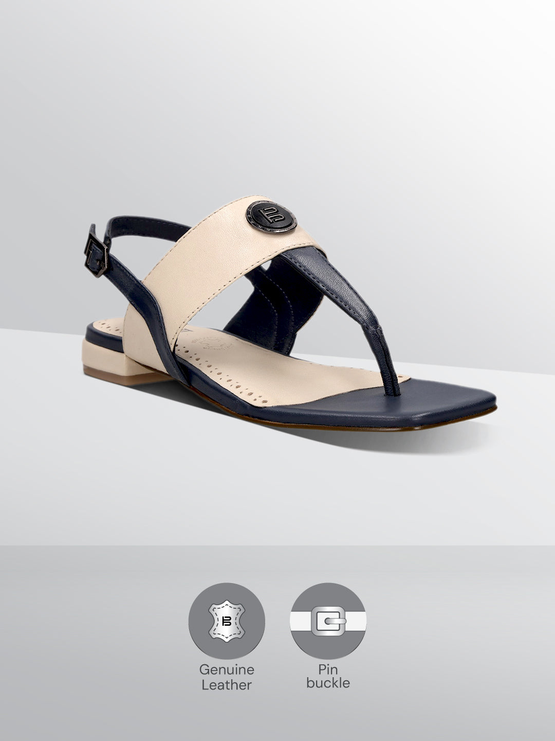 TT.BAGATT Glaze Off-White Premium Leather Thongs Flat Sandal