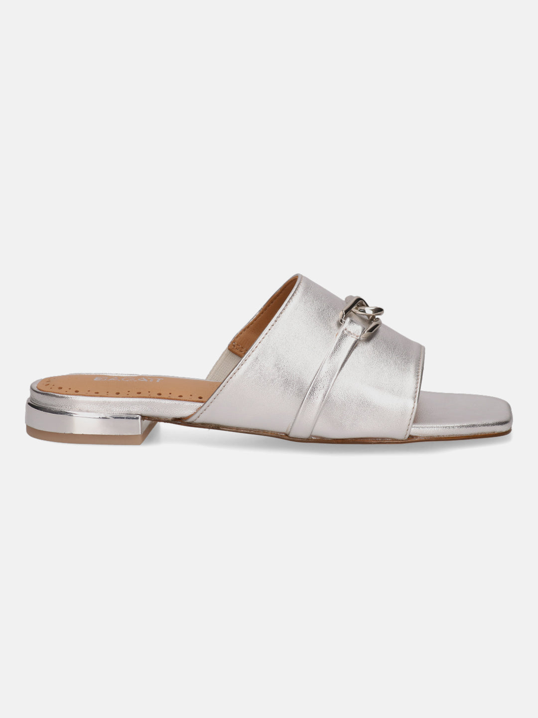 BAGATT Glaze Silver Premium Leather Flat sandals