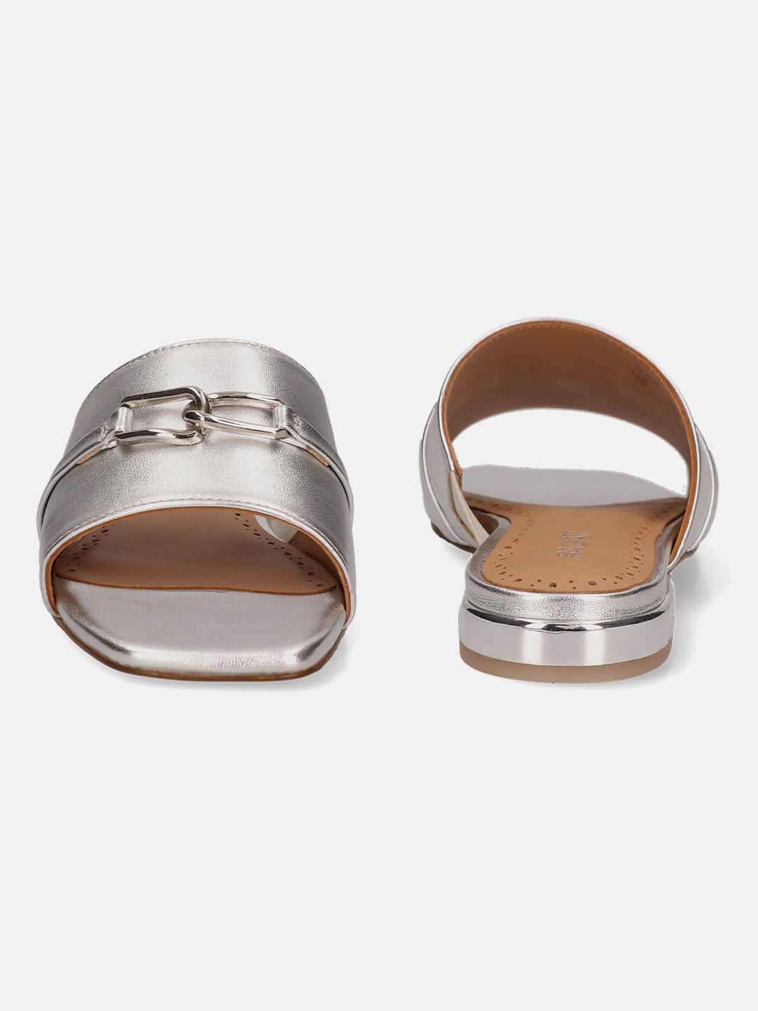 BAGATT Glaze Silver Premium Leather Flat sandals