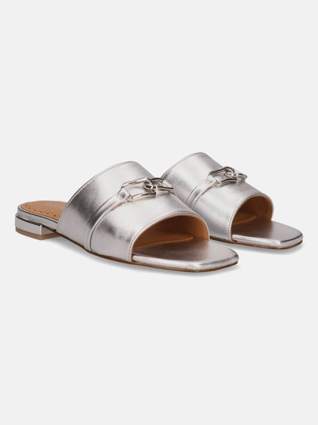 BAGATT Glaze Silver Premium Leather Flat sandals
