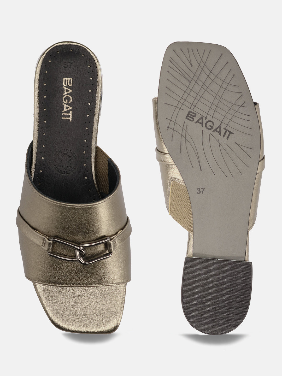 BAGATT Glaze Metallics Premium Leather Flat sandals