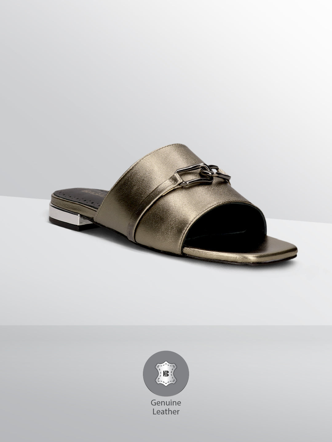 BAGATT Glaze Metallics Premium Leather Flat sandals