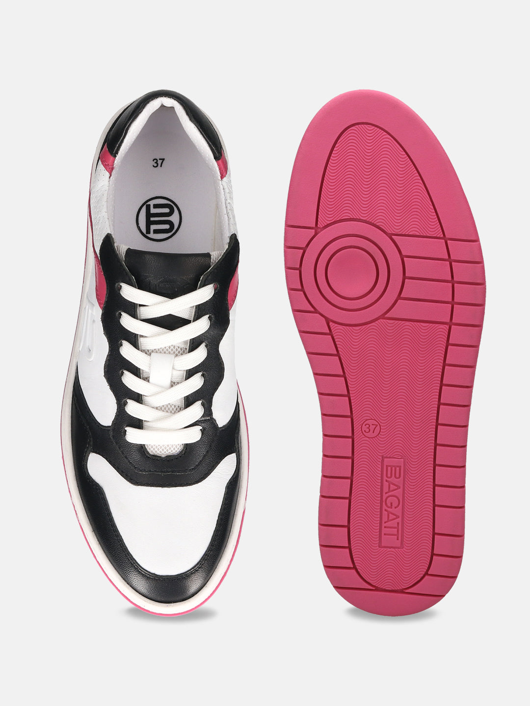 BAGATT Sting Black Premium Leather Mid Top Sneakers