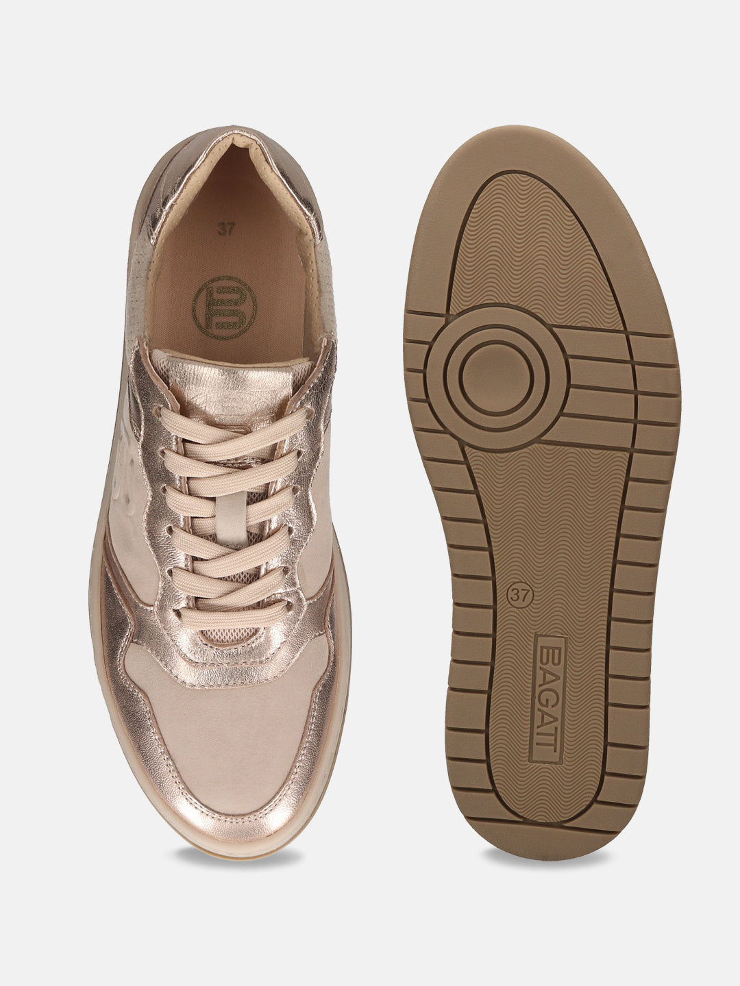BAGATT Sting Gold Premium Leather Mid Top Sneakers