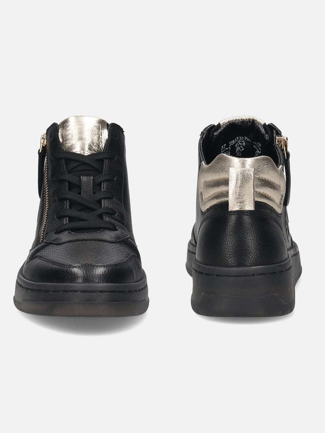 BAGATT Sting Black Premium Leather High Top Sneakers