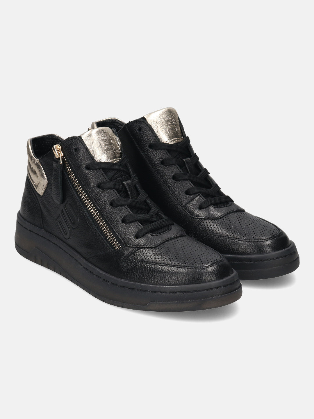 BAGATT Sting Black Premium Leather High Top Sneakers