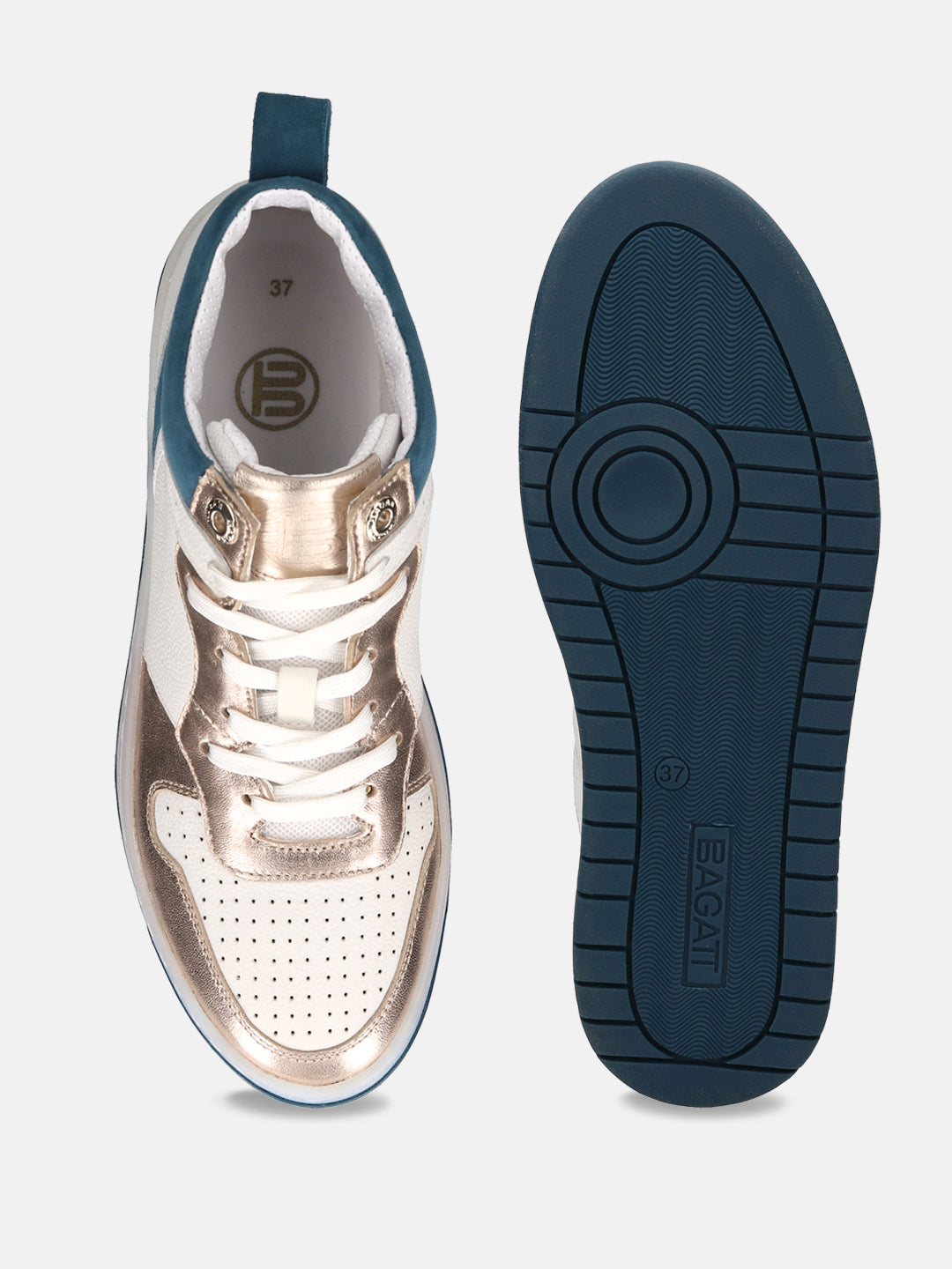 BAGATT Sting White Premium Leather High Top Sneakers