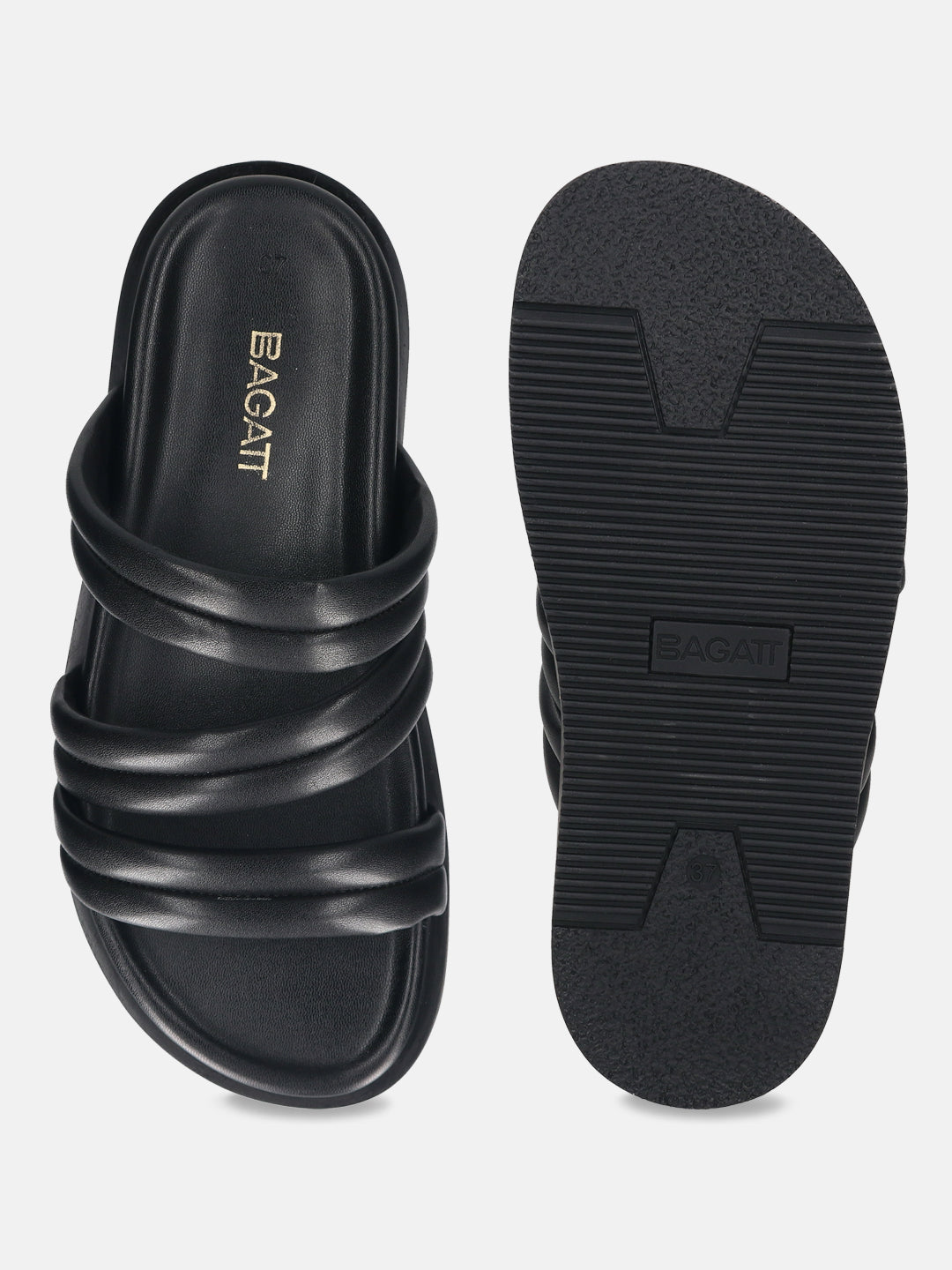 BAGATT  Chandra Black Flatform sandals