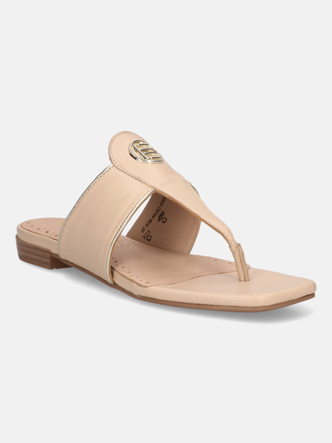BAGATT Mala Beige Premium Leather Thongs Flat sandals