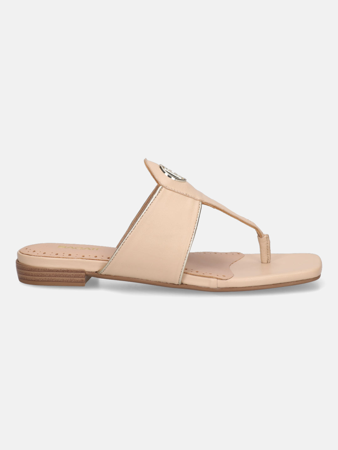 BAGATT Mala Beige Premium Leather Thongs Flat sandals