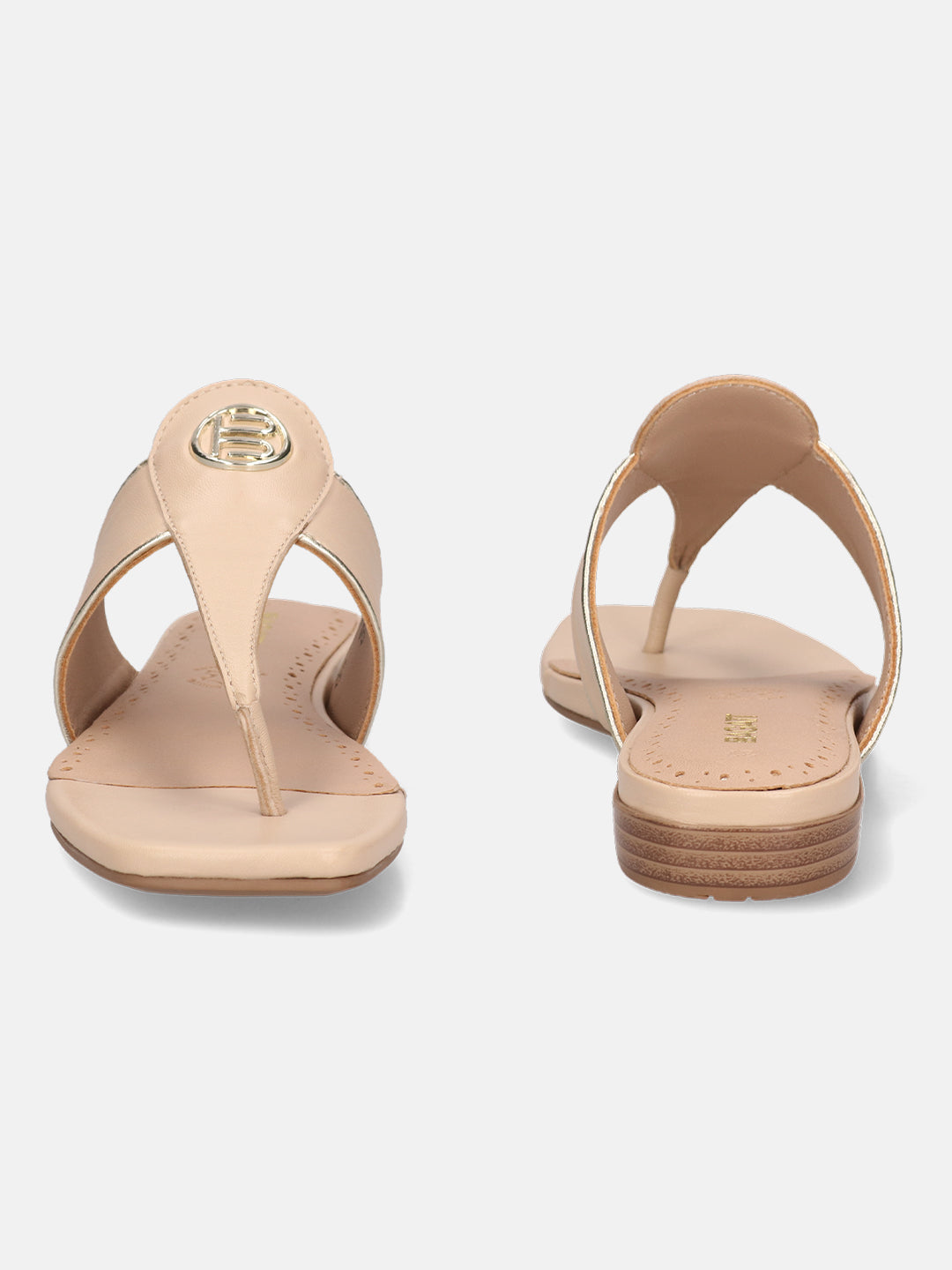 BAGATT Mala Beige Premium Leather Thongs Flat sandals